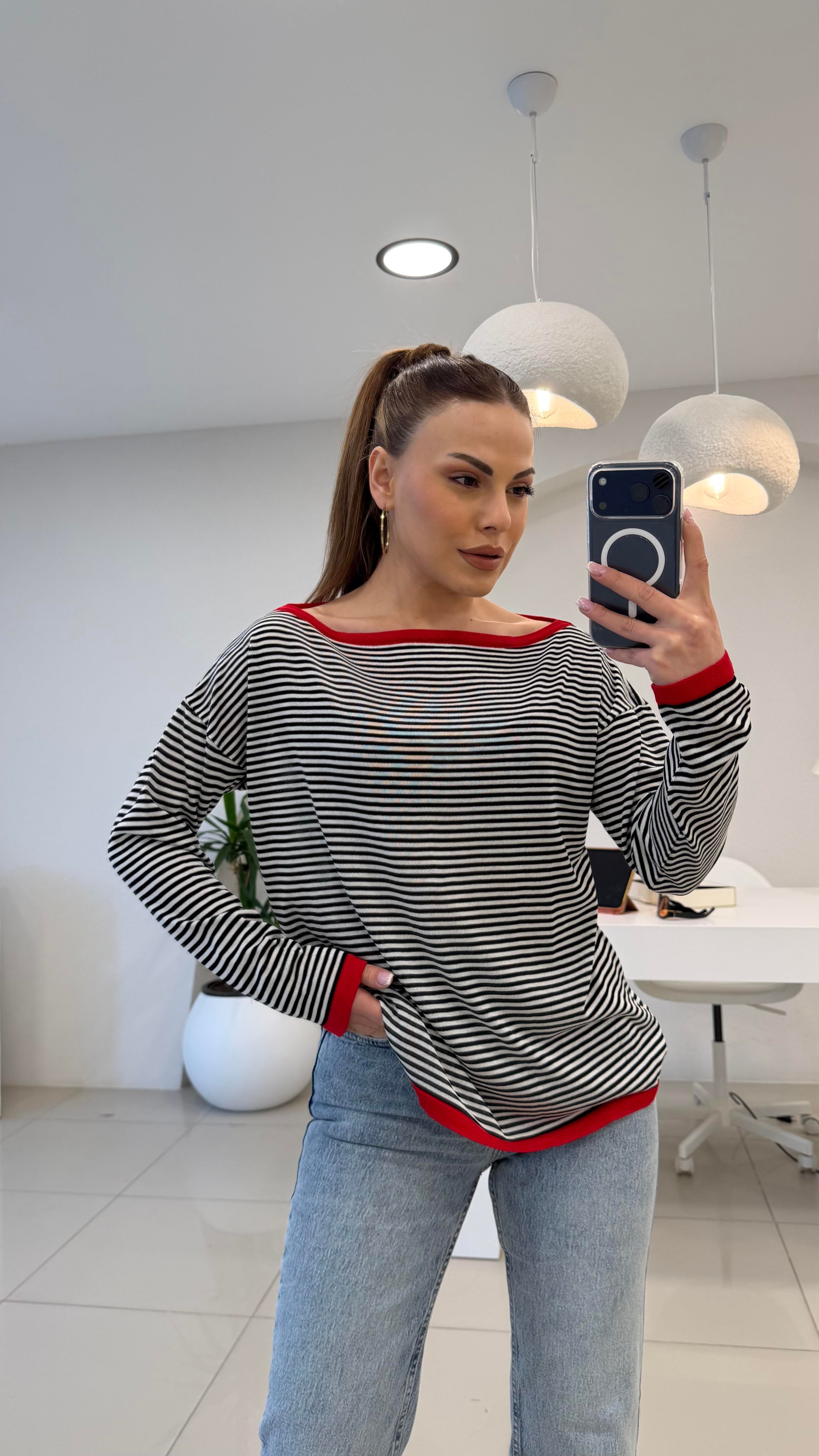 SİYAH ÇİZGİLİ MERSERİZE TRİKO 