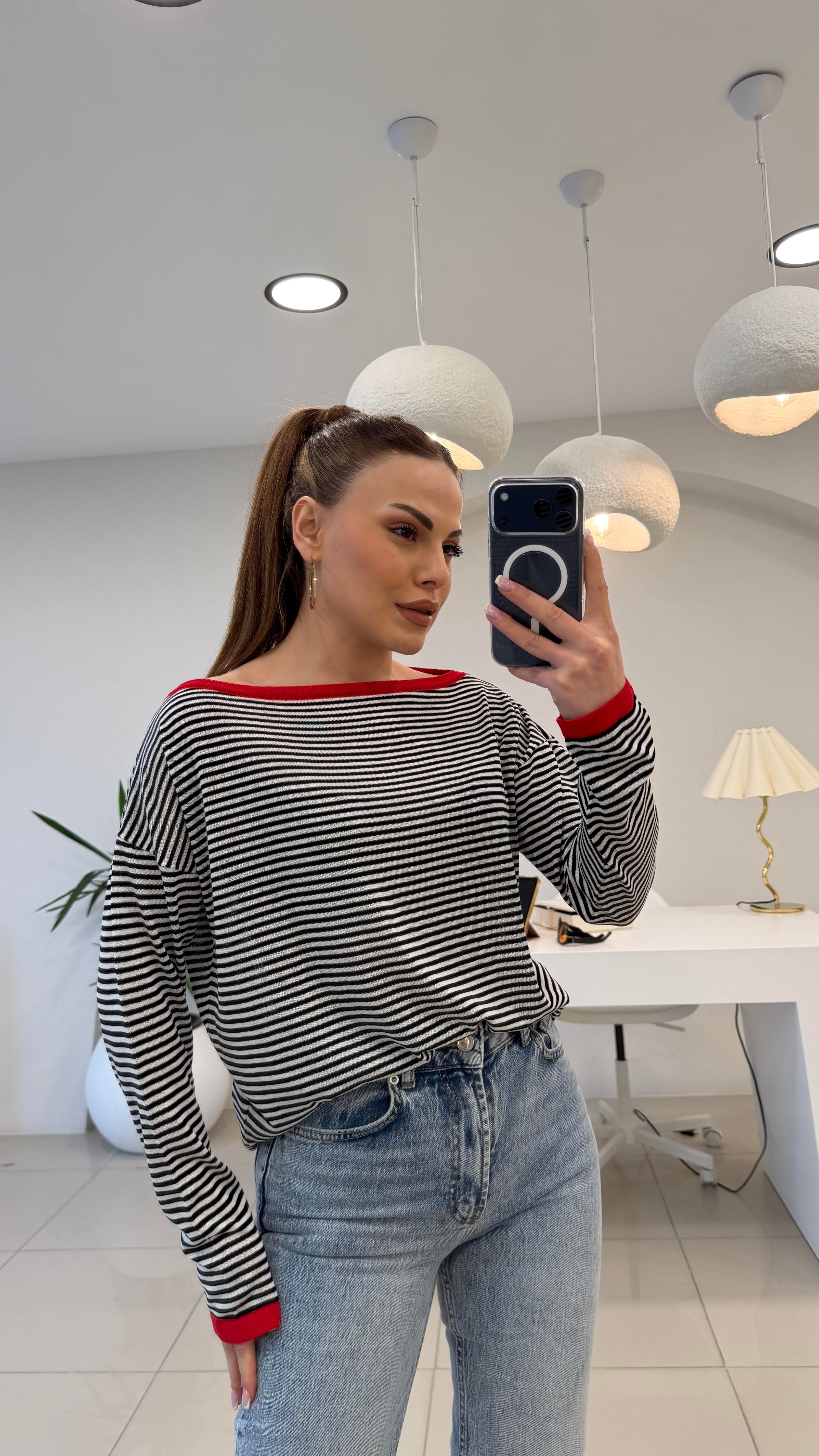 SİYAH ÇİZGİLİ MERSERİZE TRİKO 