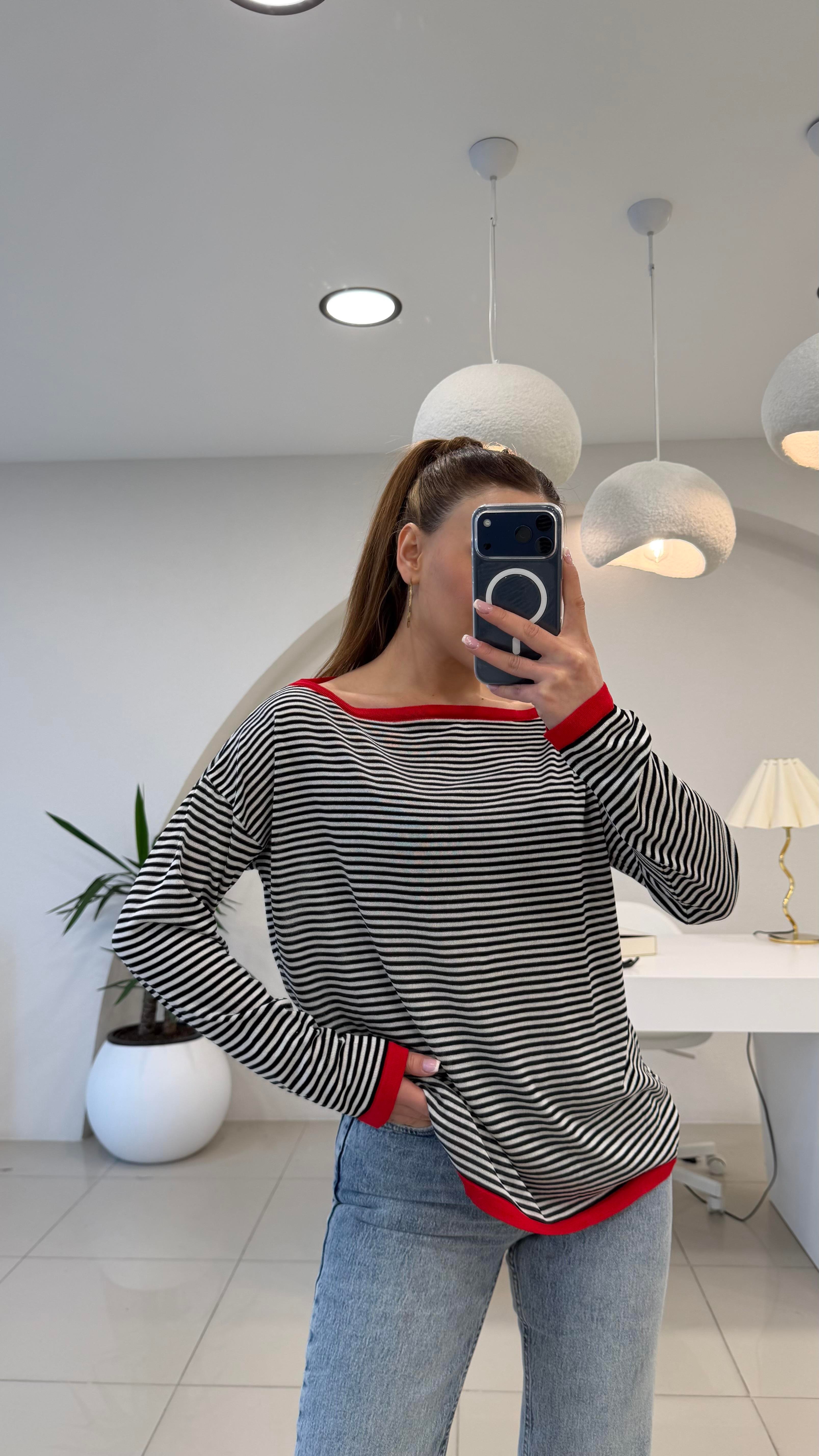 SİYAH ÇİZGİLİ MERSERİZE TRİKO 