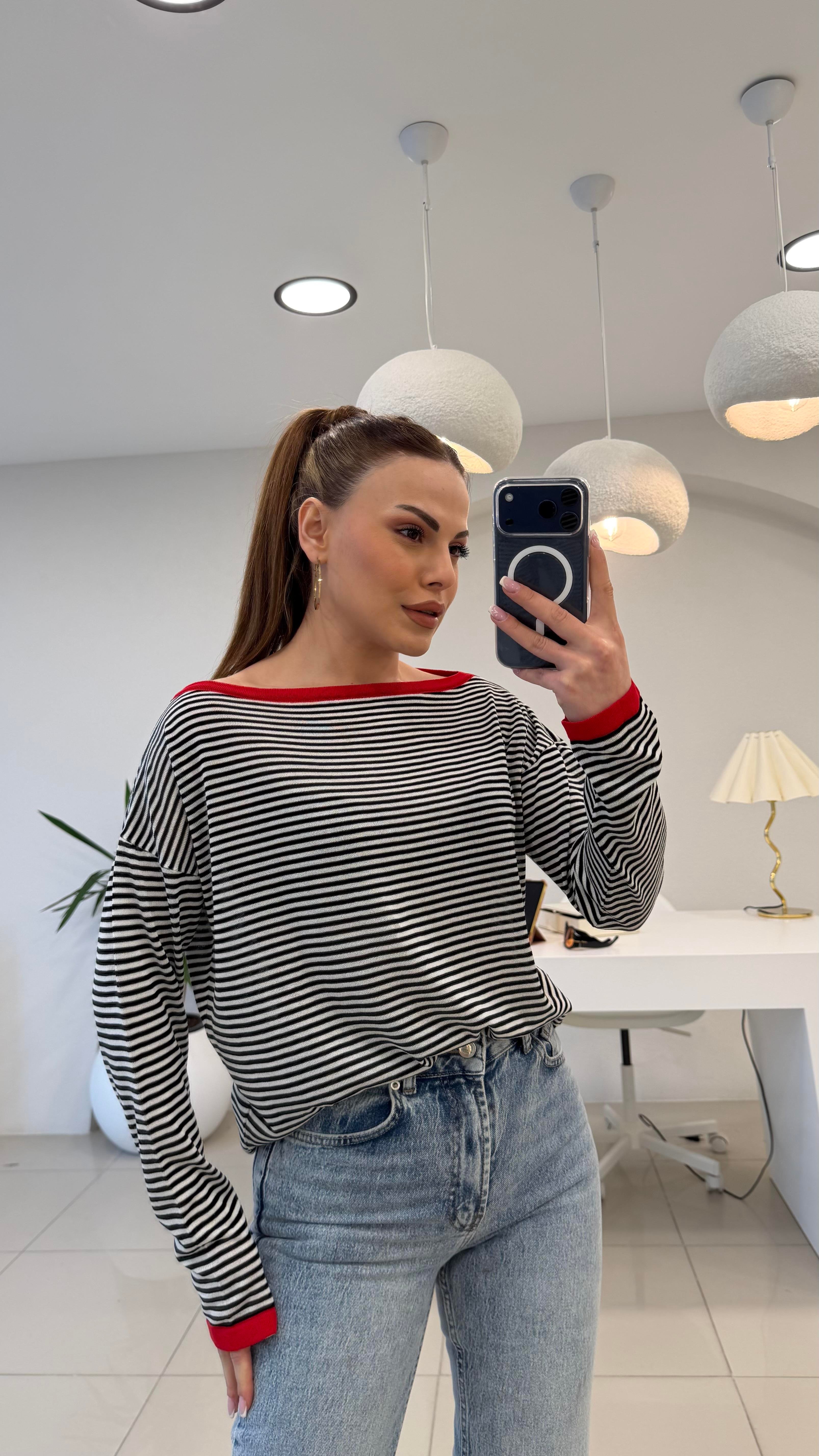 SİYAH ÇİZGİLİ MERSERİZE TRİKO 