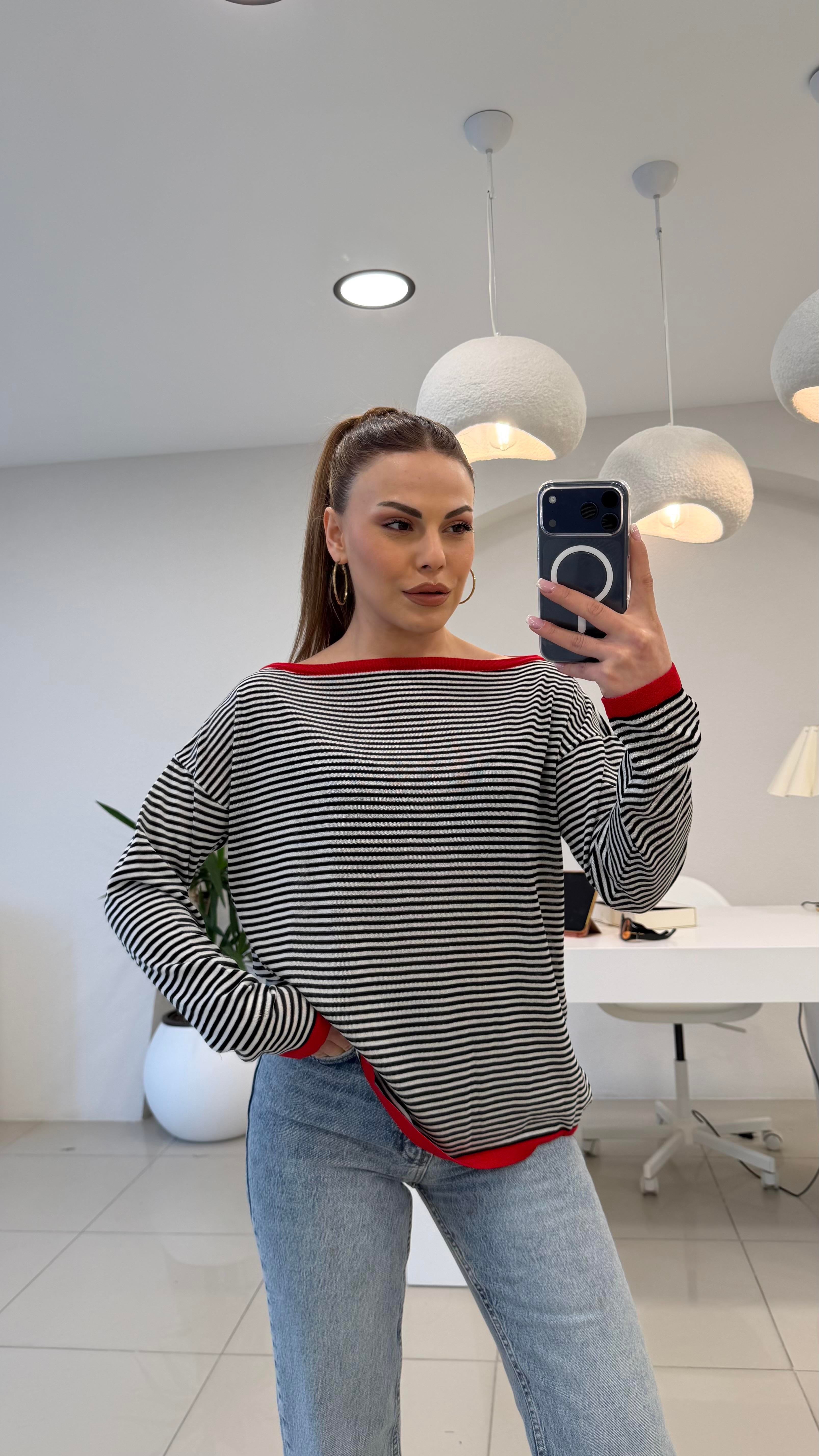 SİYAH ÇİZGİLİ MERSERİZE TRİKO 