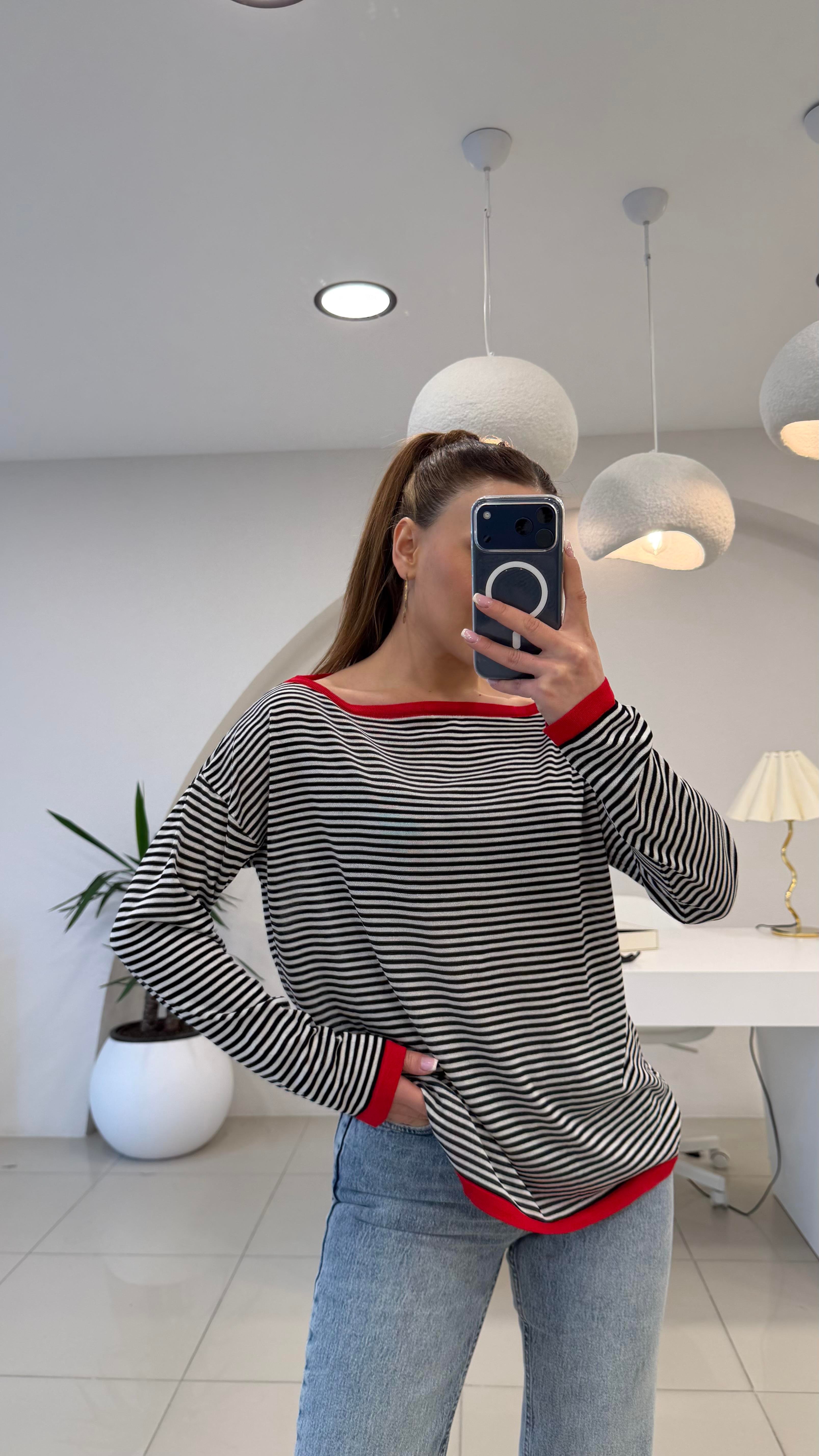 SİYAH ÇİZGİLİ MERSERİZE TRİKO 