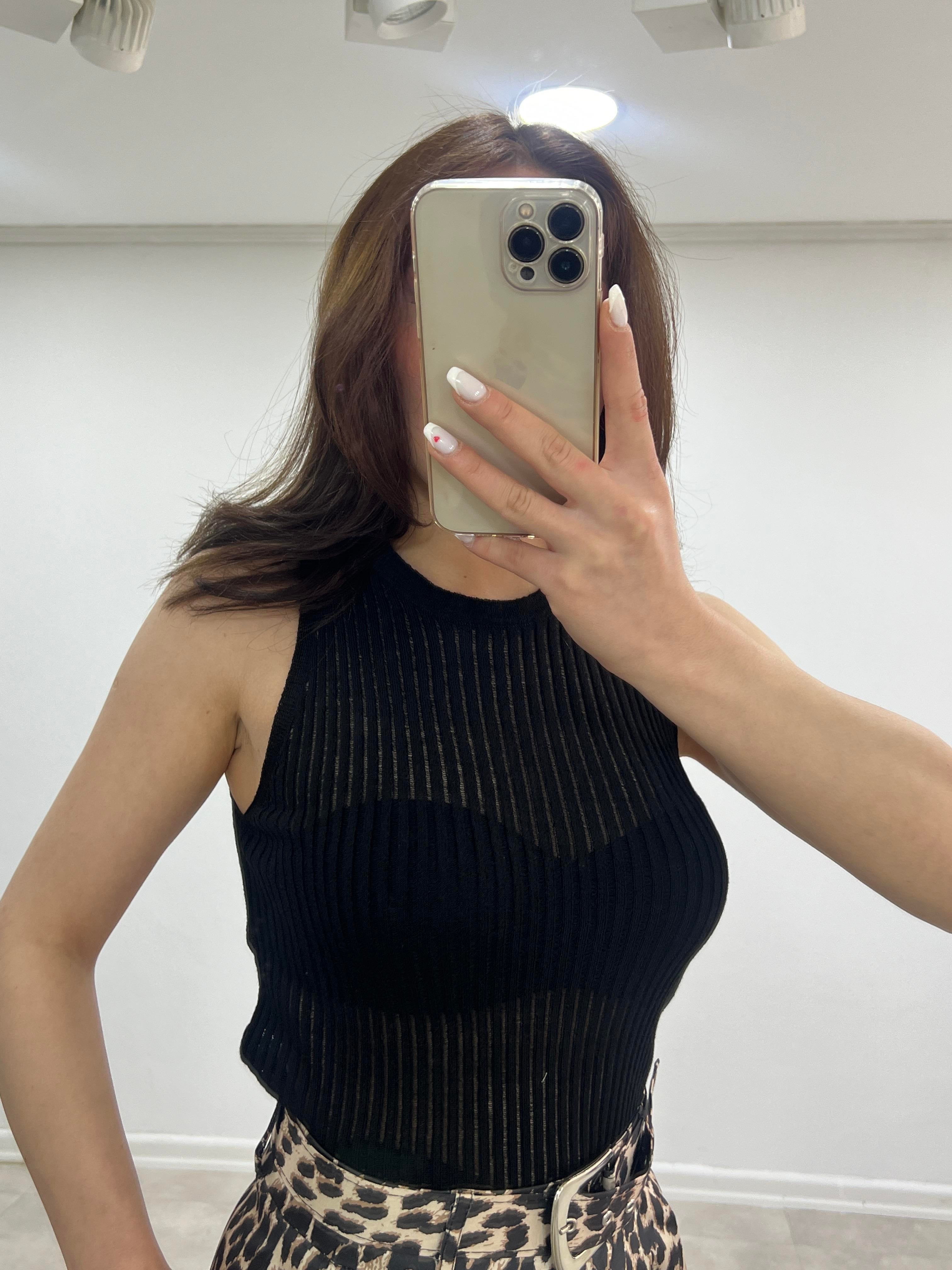 SİYAH MERSERİZE ATLET