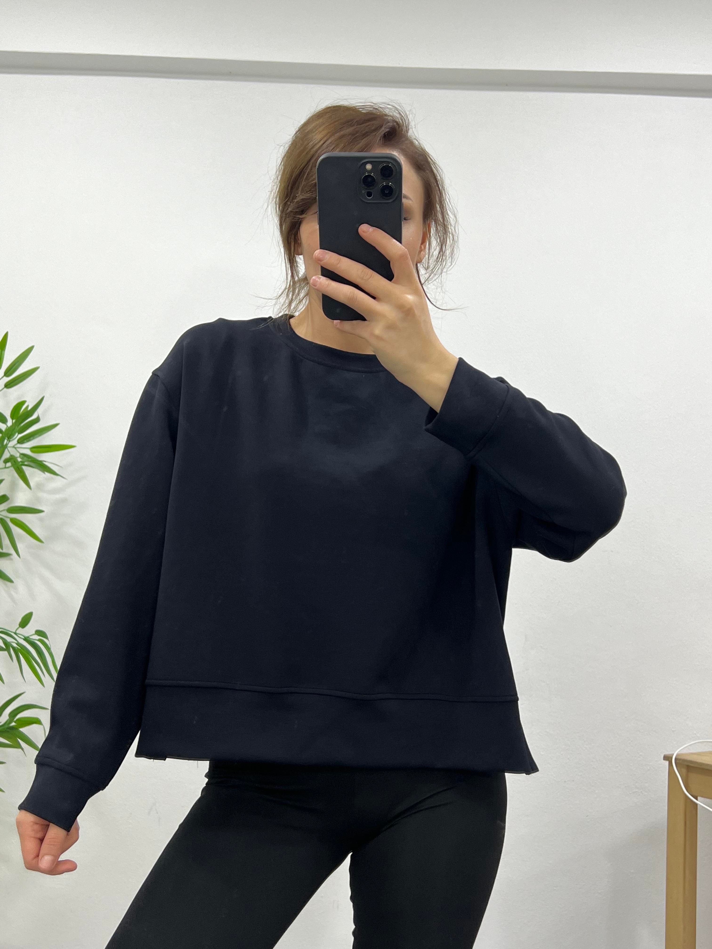 SİYAH OYSHO KUMAŞ SWEAT