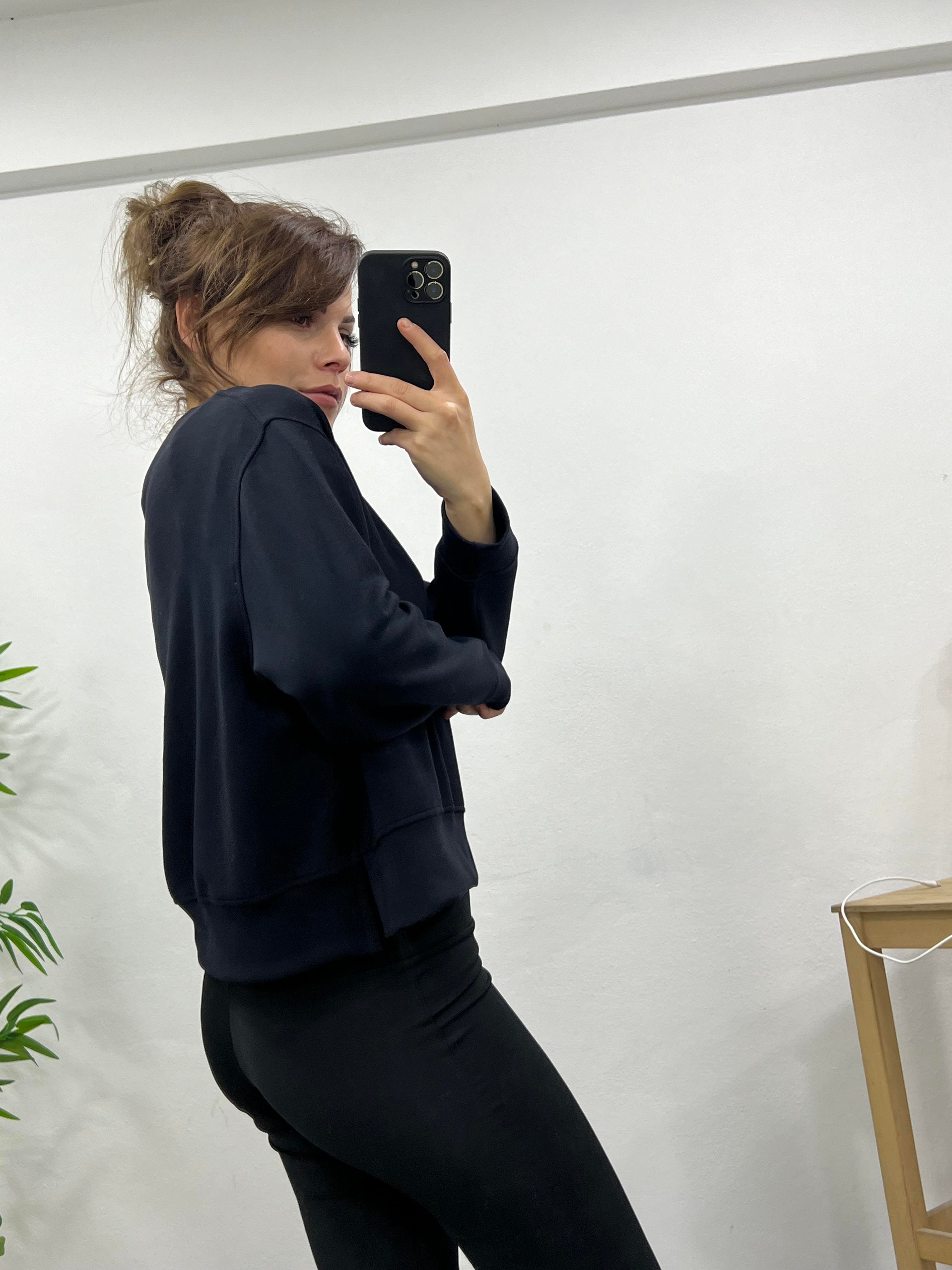 SİYAH OYSHO KUMAŞ SWEAT