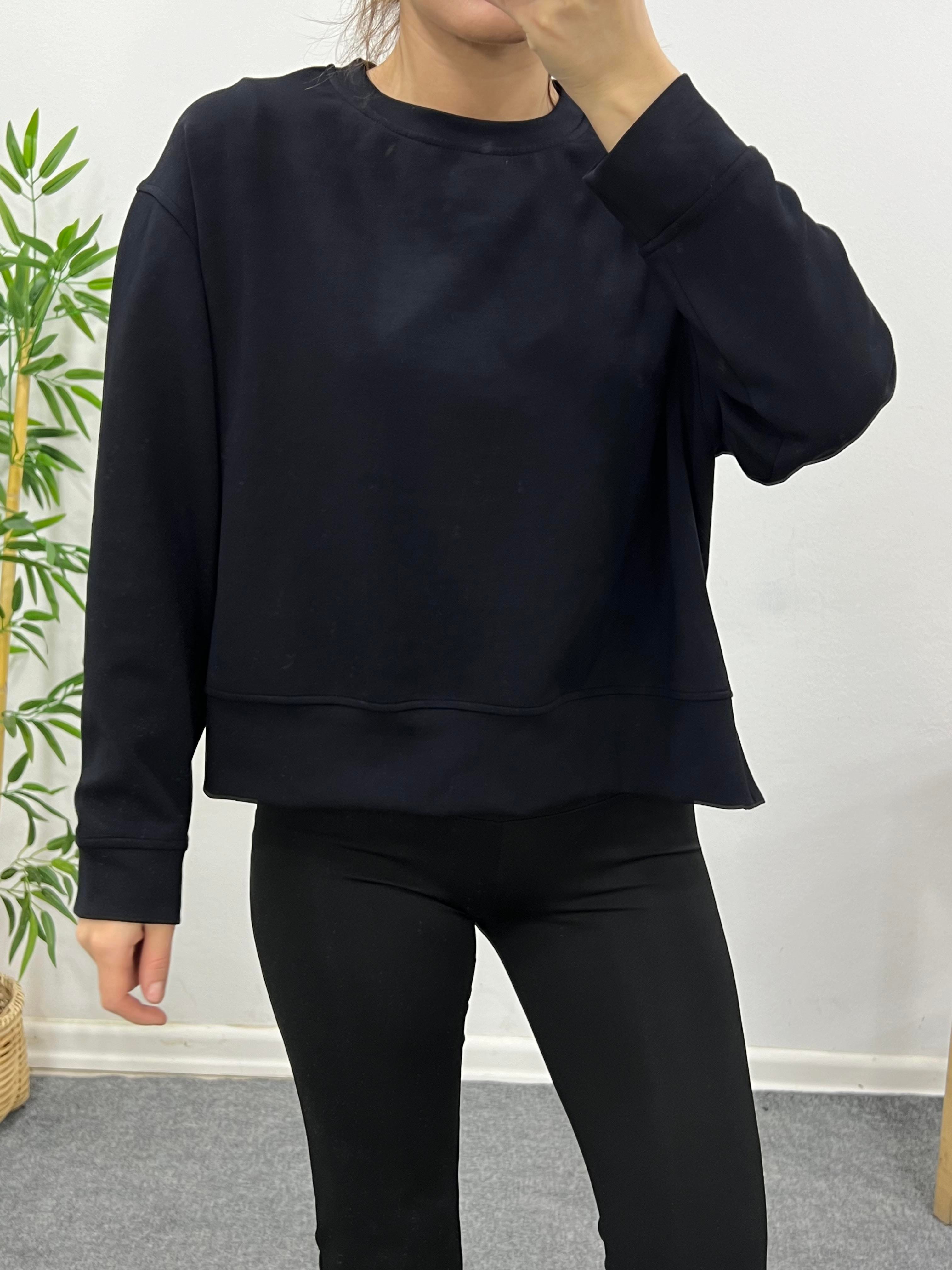 SİYAH OYSHO KUMAŞ SWEAT