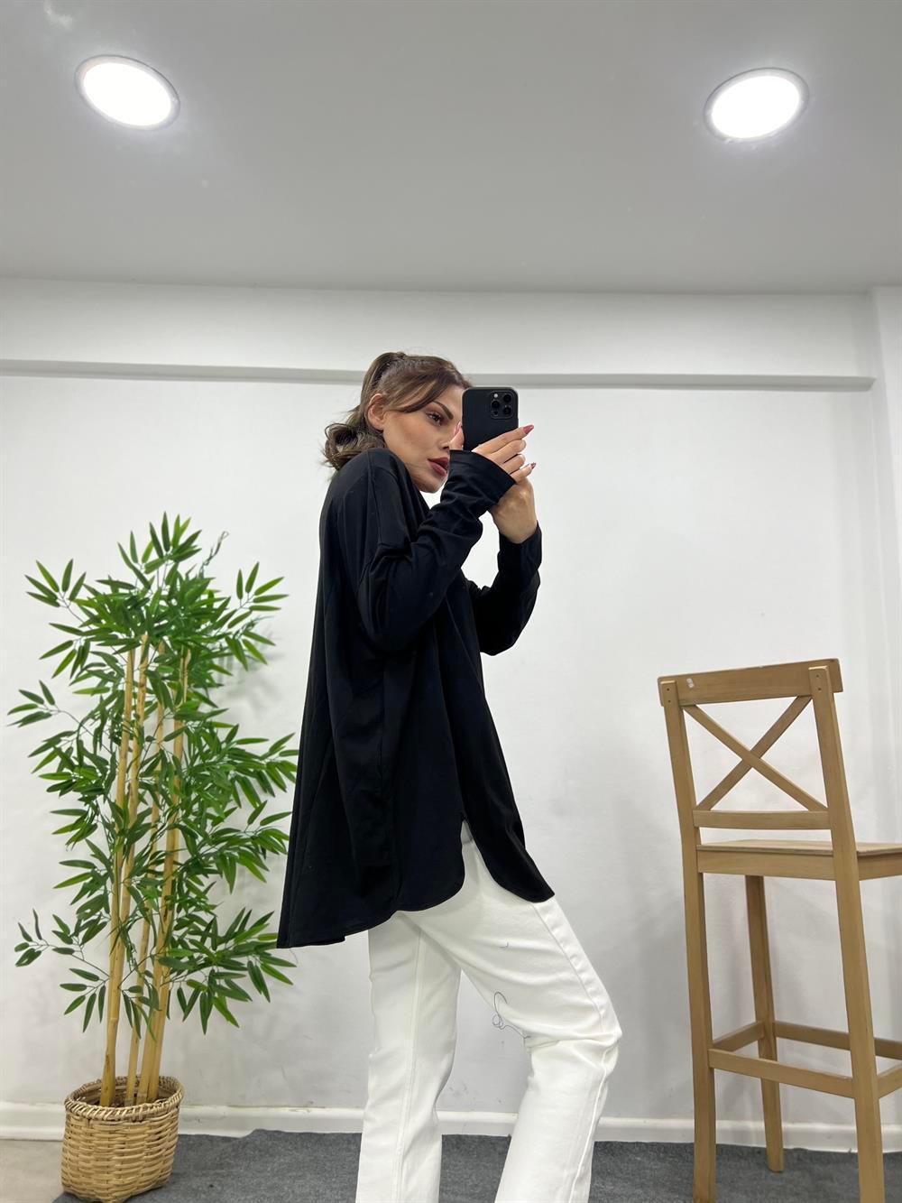 SİYAH UZUN KOLLU BASİC