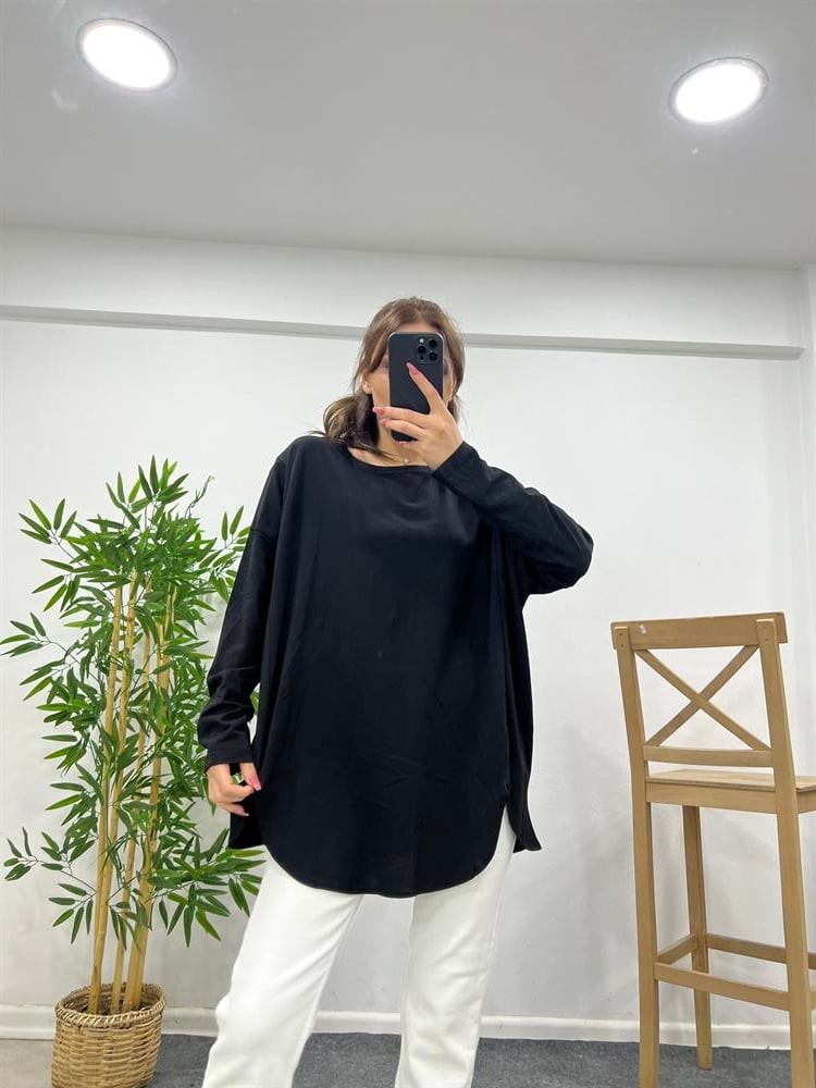 SİYAH UZUN KOLLU BASİC