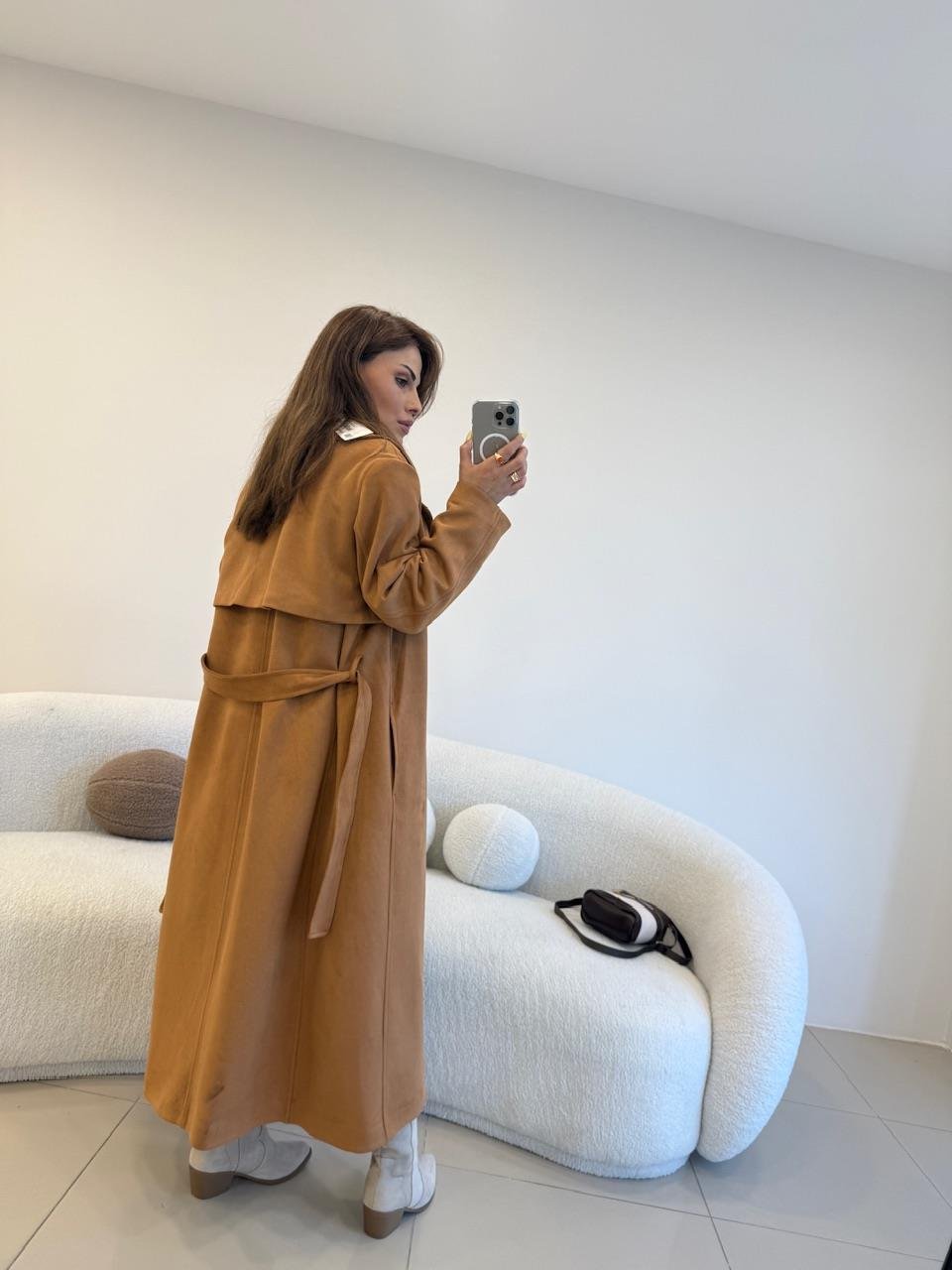 SÜET TREÇKOT CAMEL