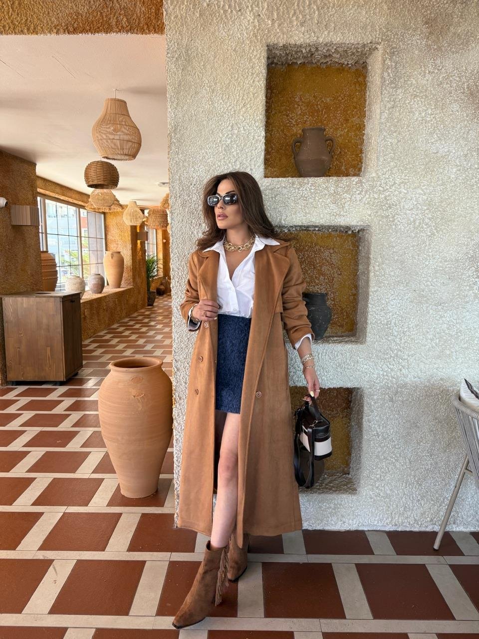 SÜET TREÇKOT CAMEL