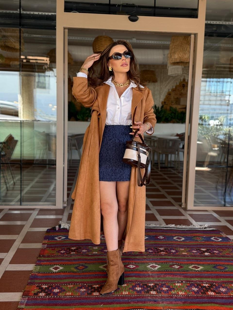 SÜET TREÇKOT CAMEL