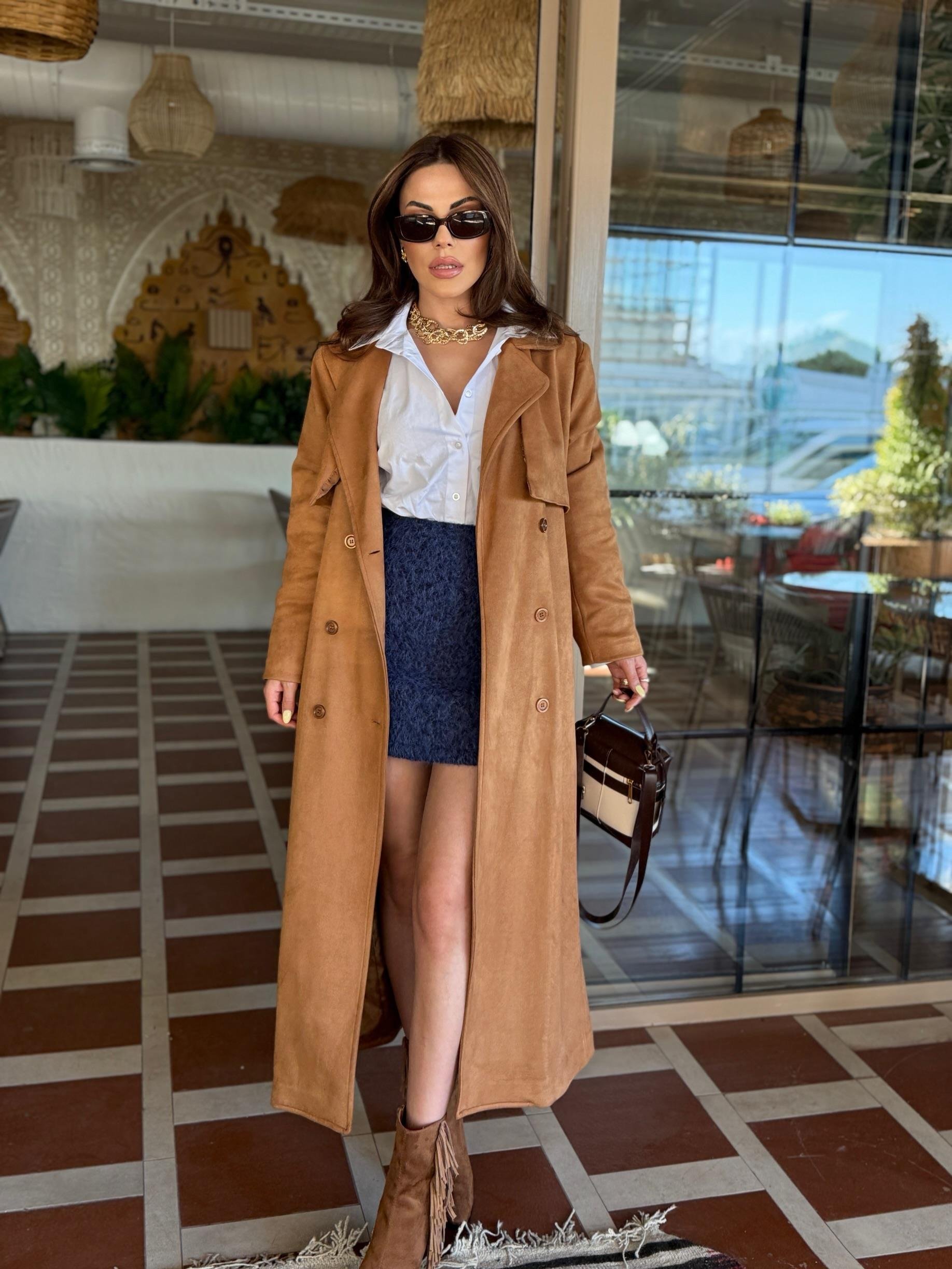 SÜET TREÇKOT CAMEL