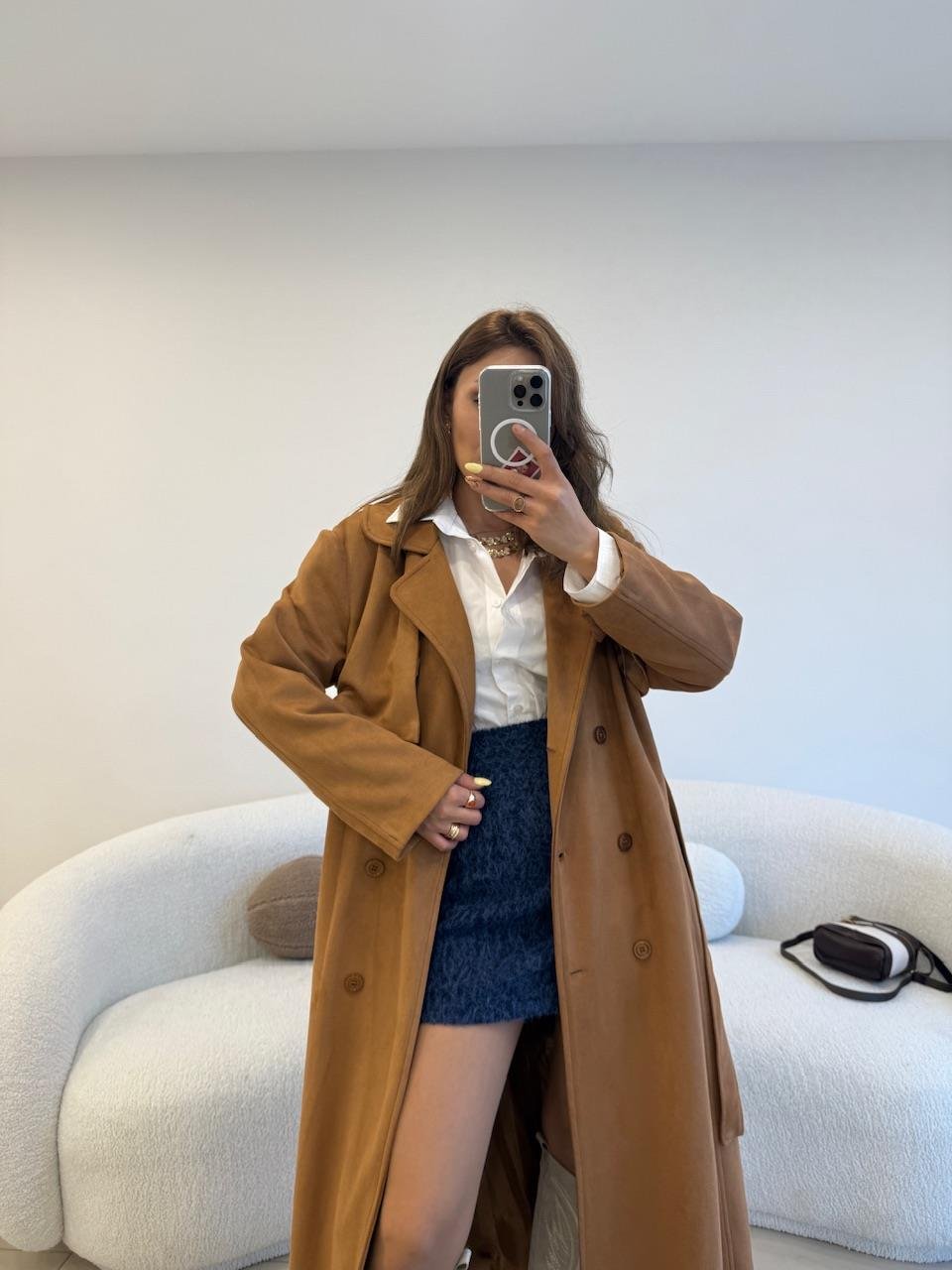 SÜET TREÇKOT CAMEL