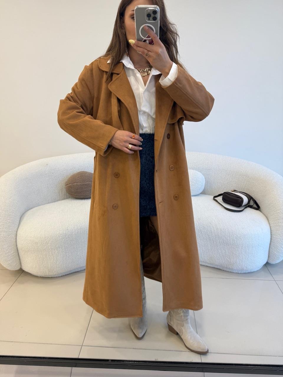 SÜET TREÇKOT CAMEL