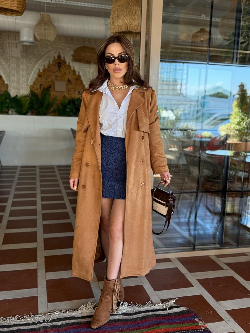 SÜET TREÇKOT CAMEL