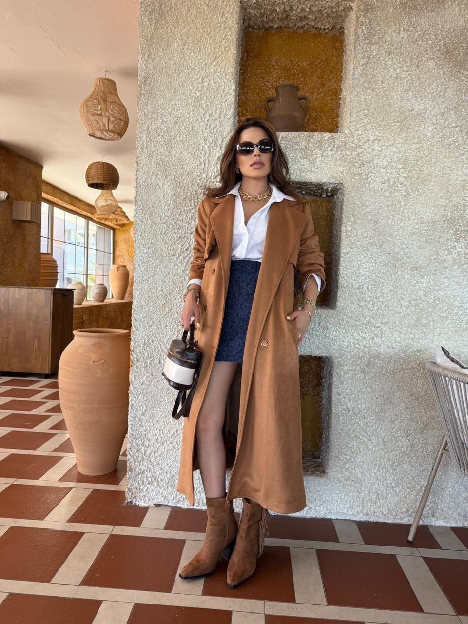 SÜET TREÇKOT CAMEL