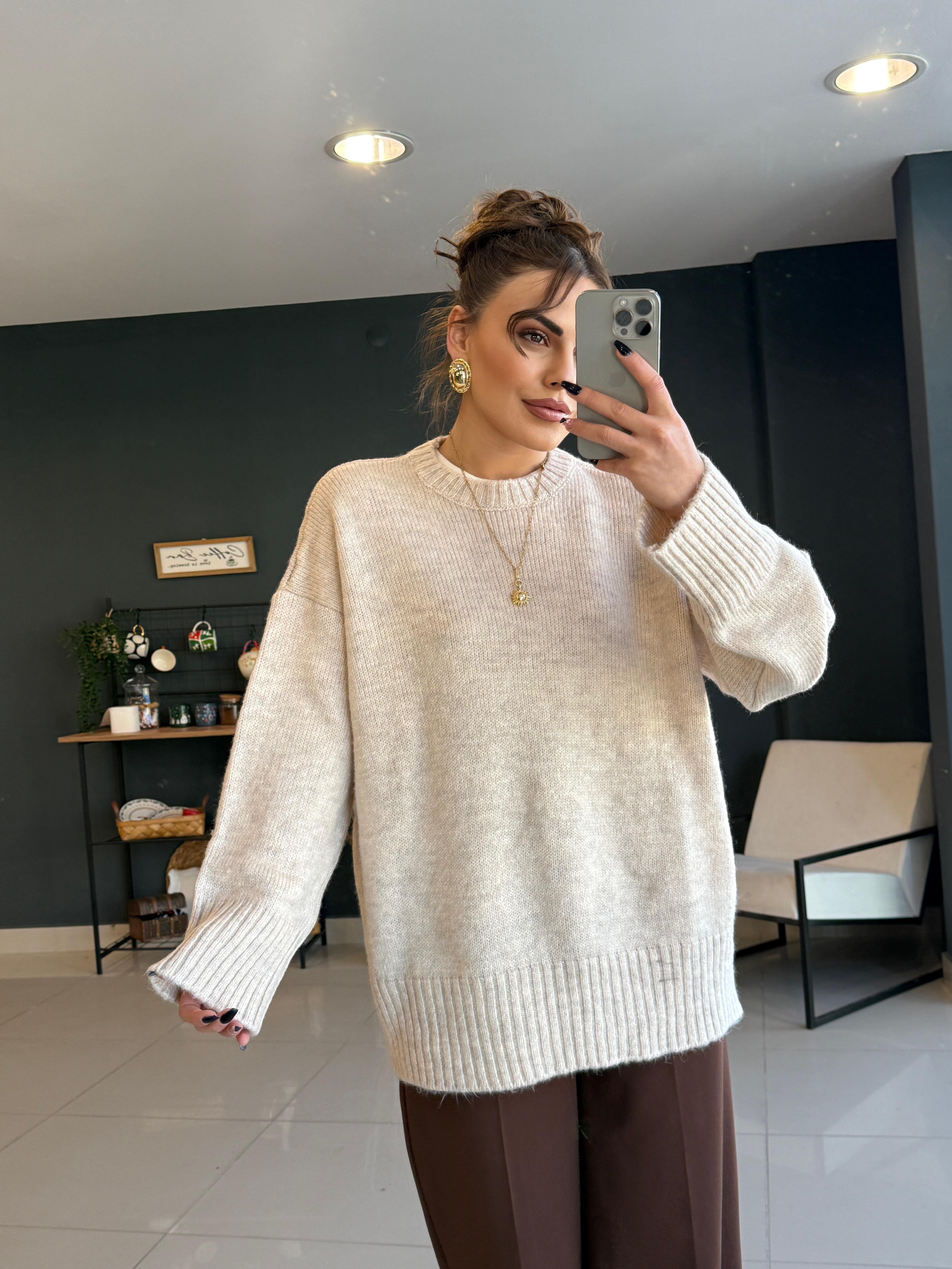 TAŞ BİSİKLET YAKA BASİC KAZAK