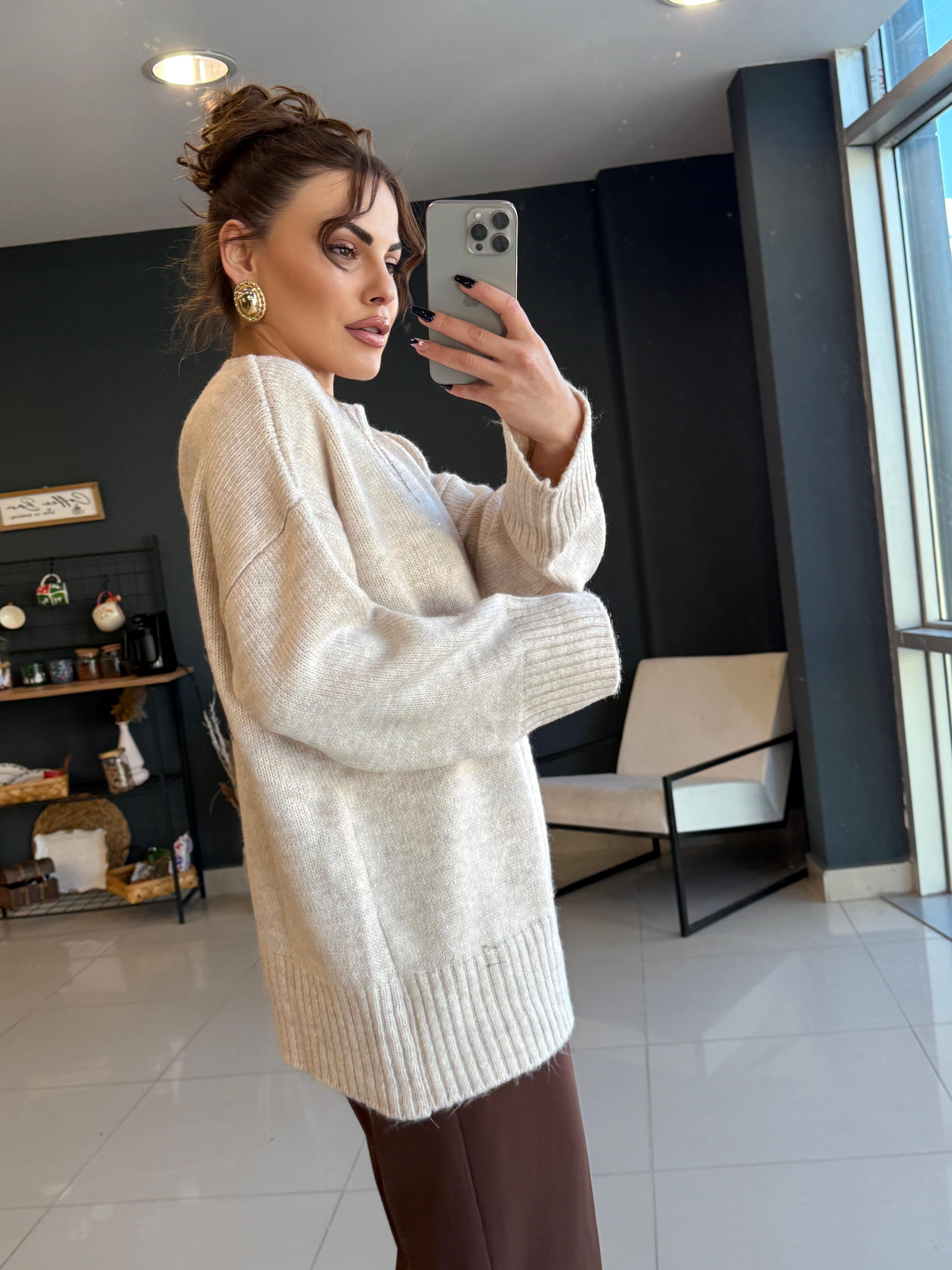 TAŞ BİSİKLET YAKA BASİC KAZAK