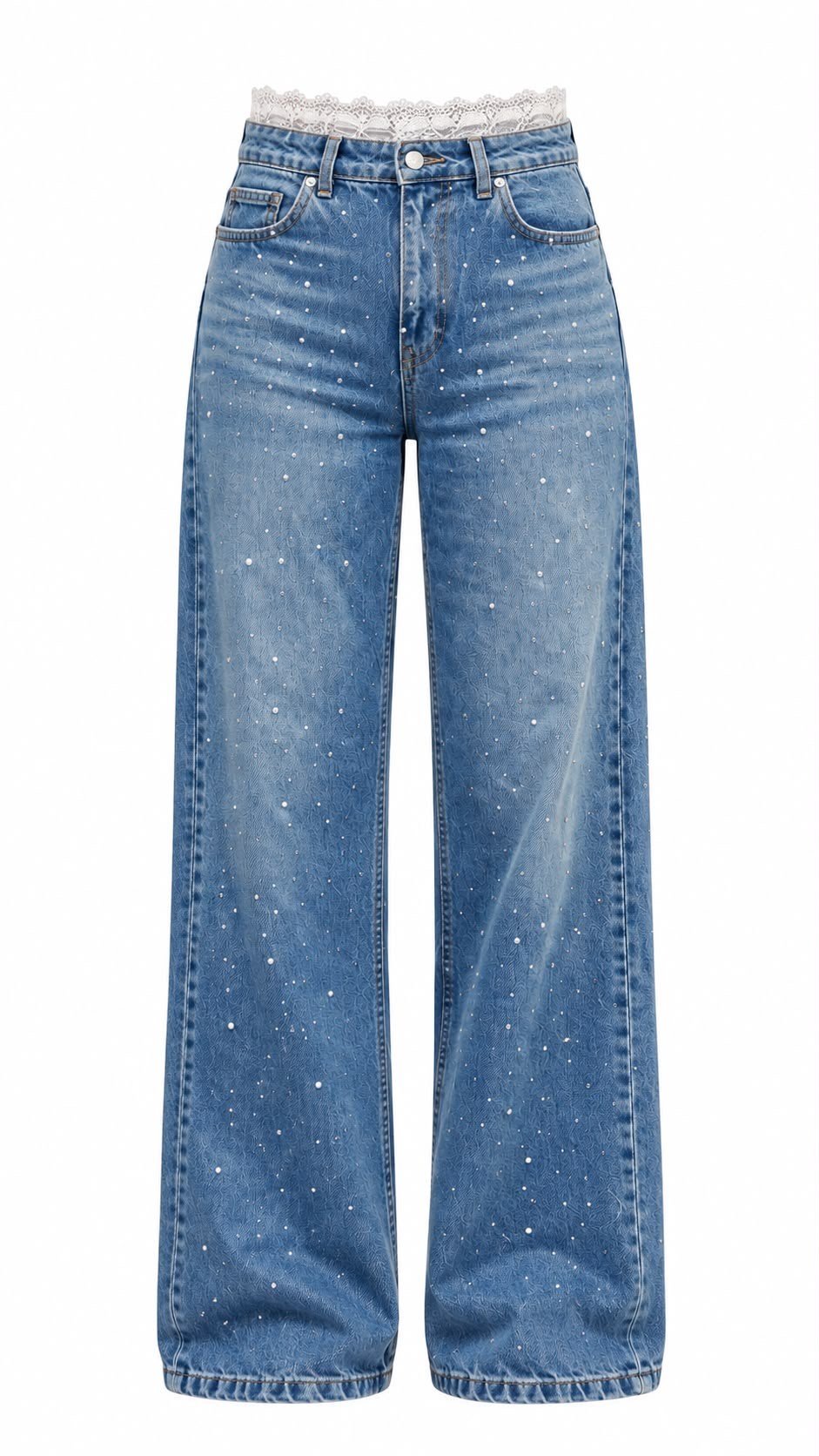 Tasarım Full Taşlı Denim Jean