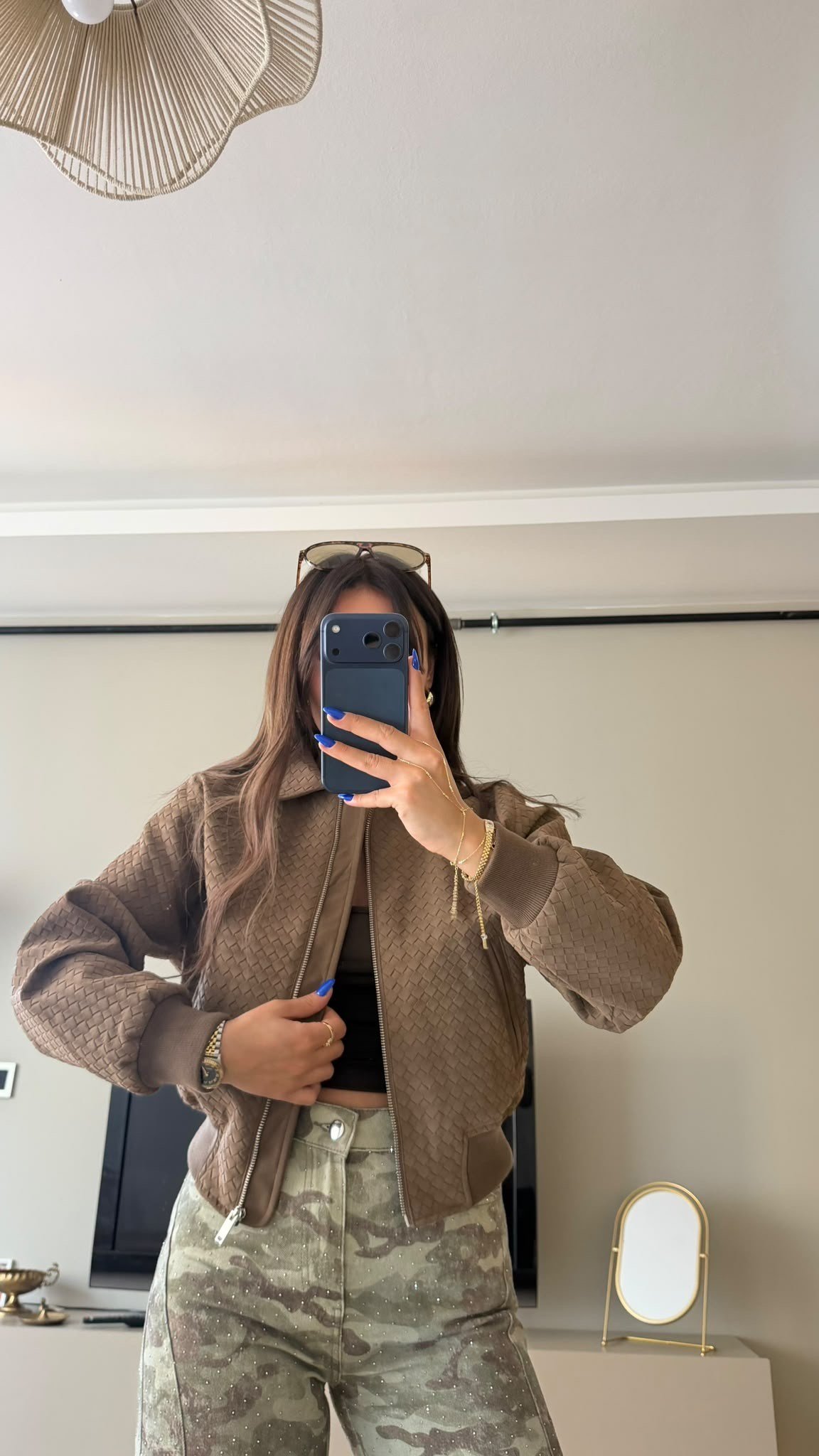 Tasarım Kapitone Yaka Detaylı Bomber Ceket