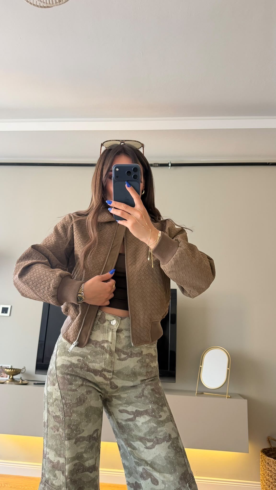 Tasarım Kapitone Yaka Detaylı Bomber Ceket