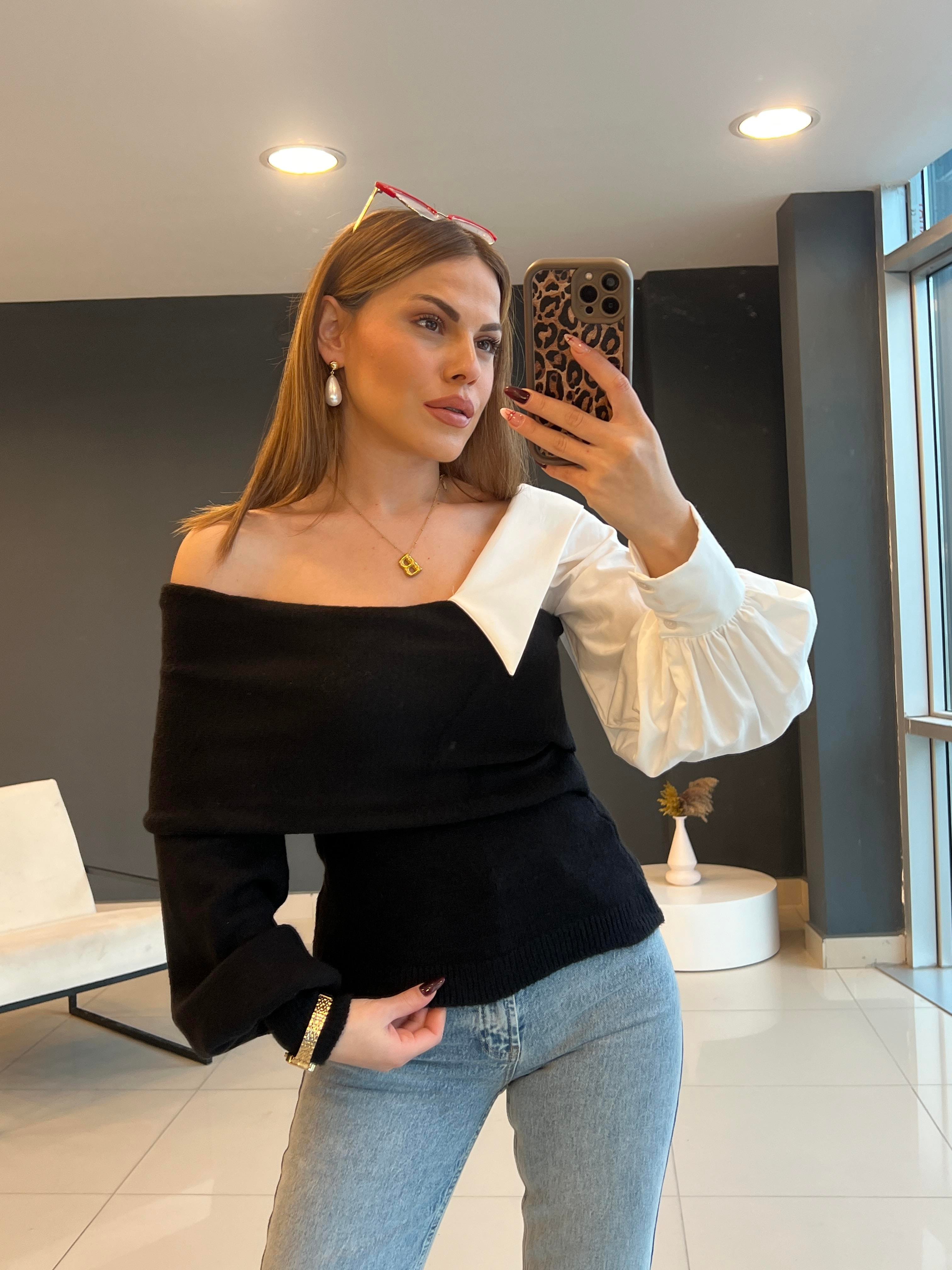TASARIM KAYIK YAKA TWİST BLUZ