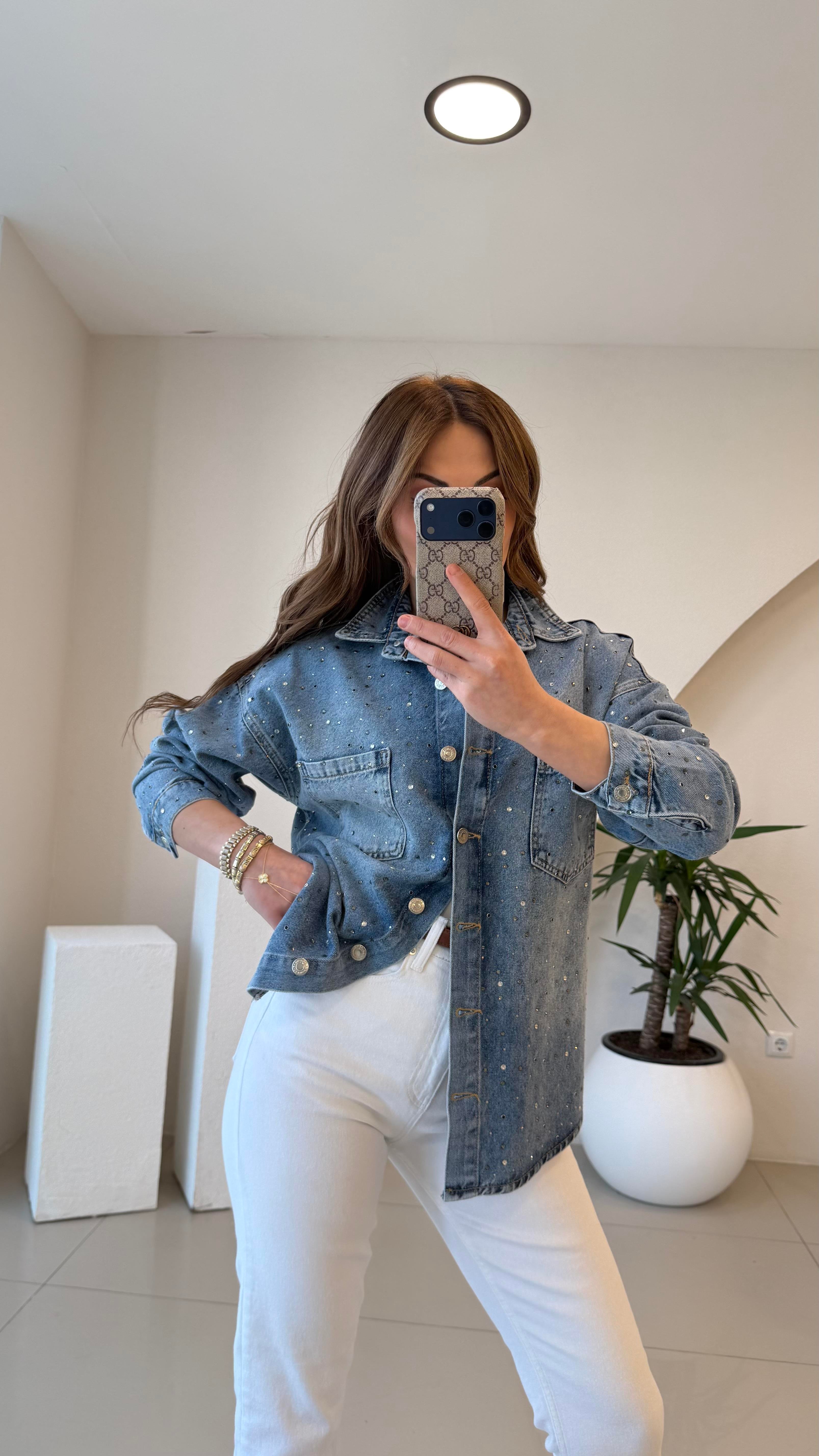 TAŞLI ÖZEL SERİ DENIM CEKET GÖMLEK