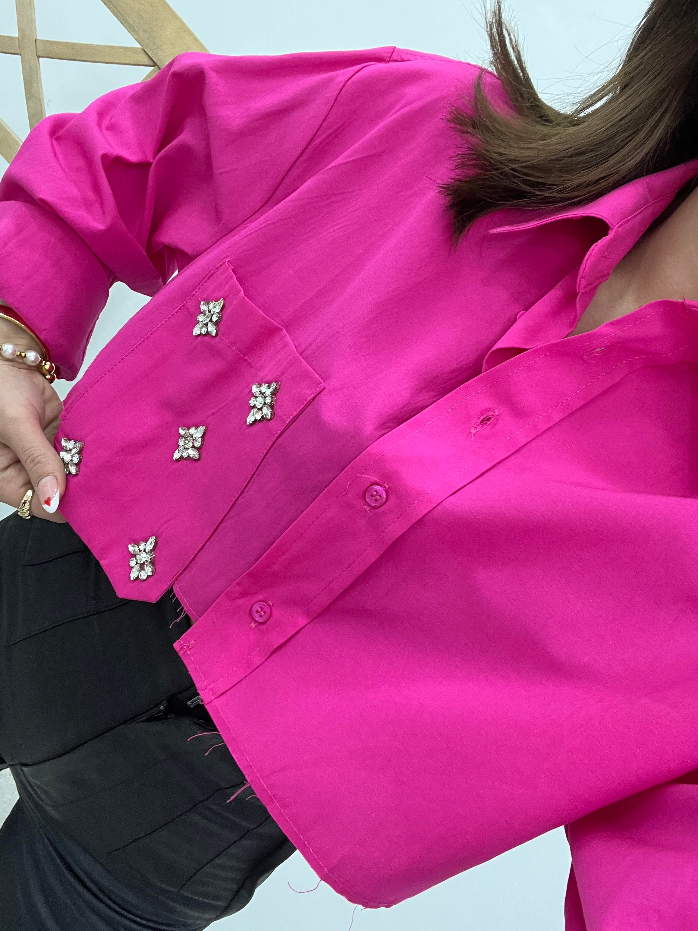 TAŞLI PEMBE GÖMLEK