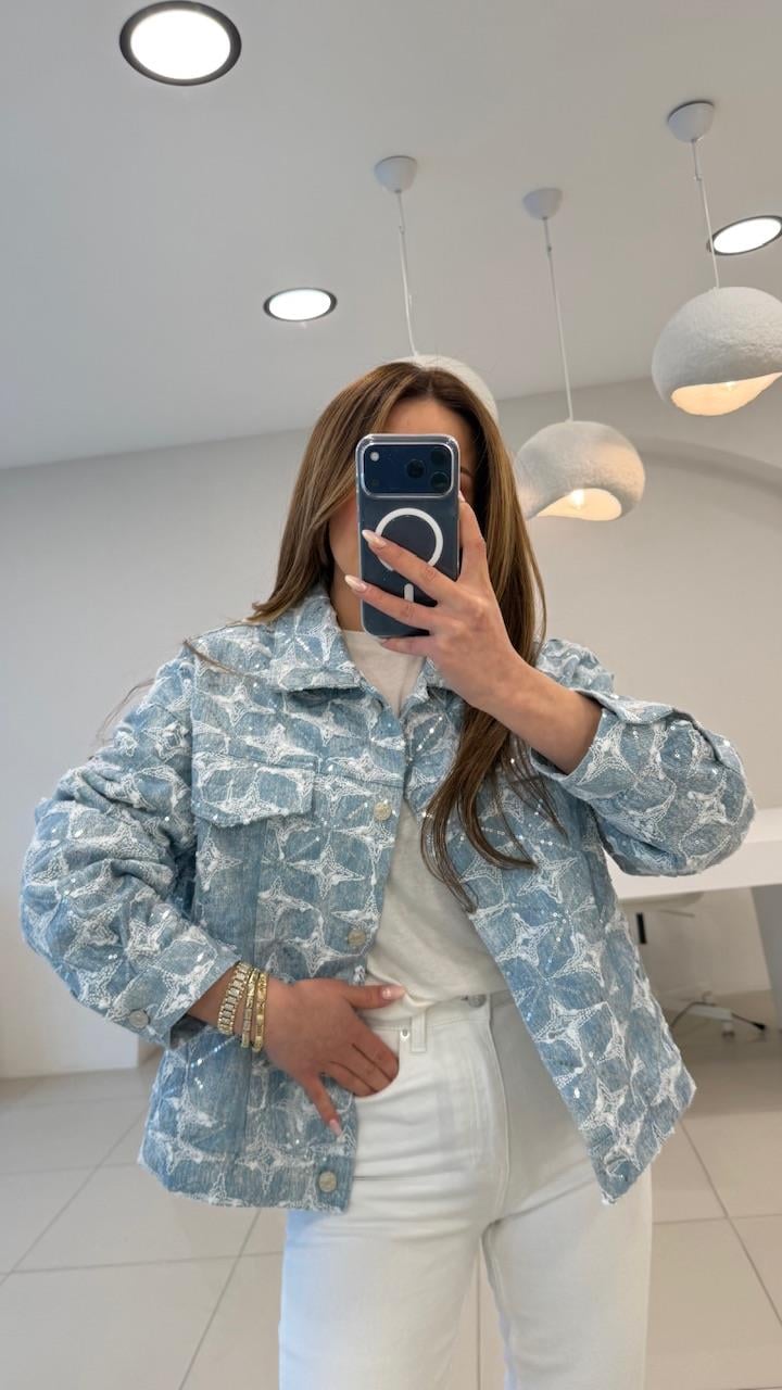TAŞLI TASARIM PREIUM DENIM CEKET