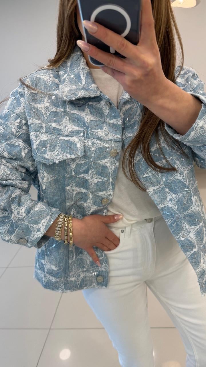 TAŞLI TASARIM PREIUM DENIM CEKET
