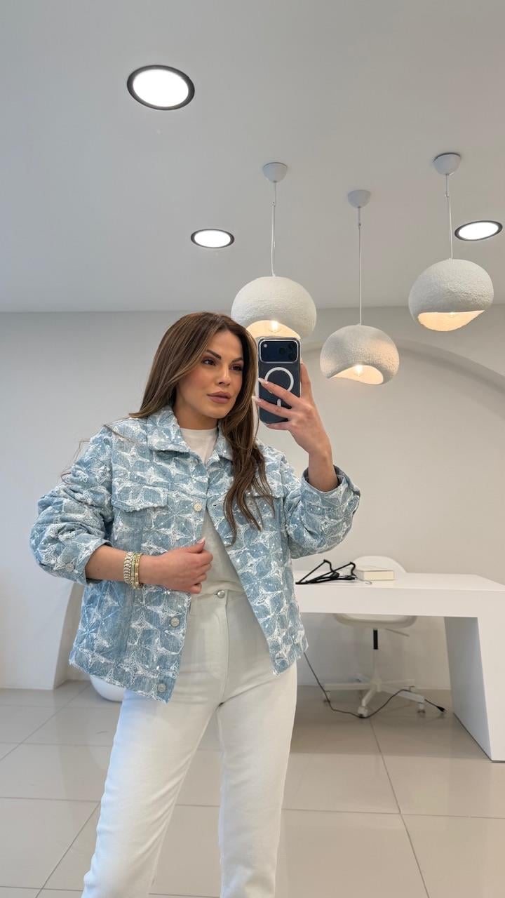 TAŞLI TASARIM PREIUM DENIM CEKET
