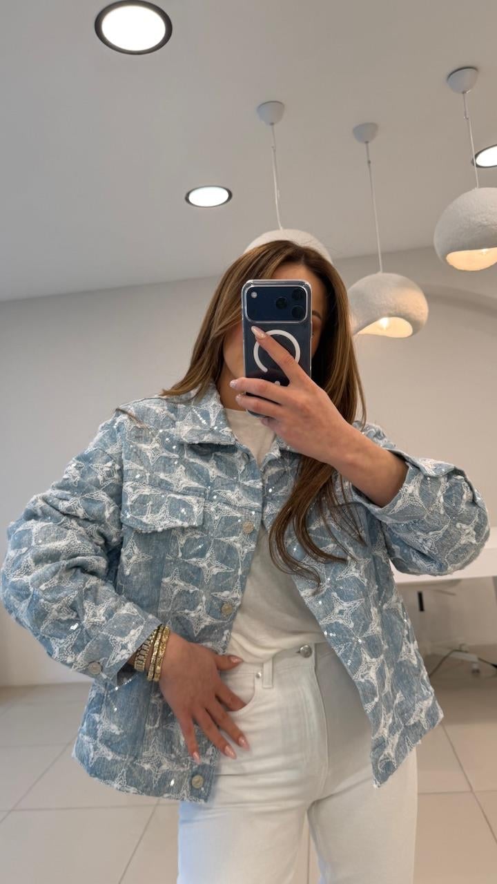 TAŞLI TASARIM PREIUM DENIM CEKET