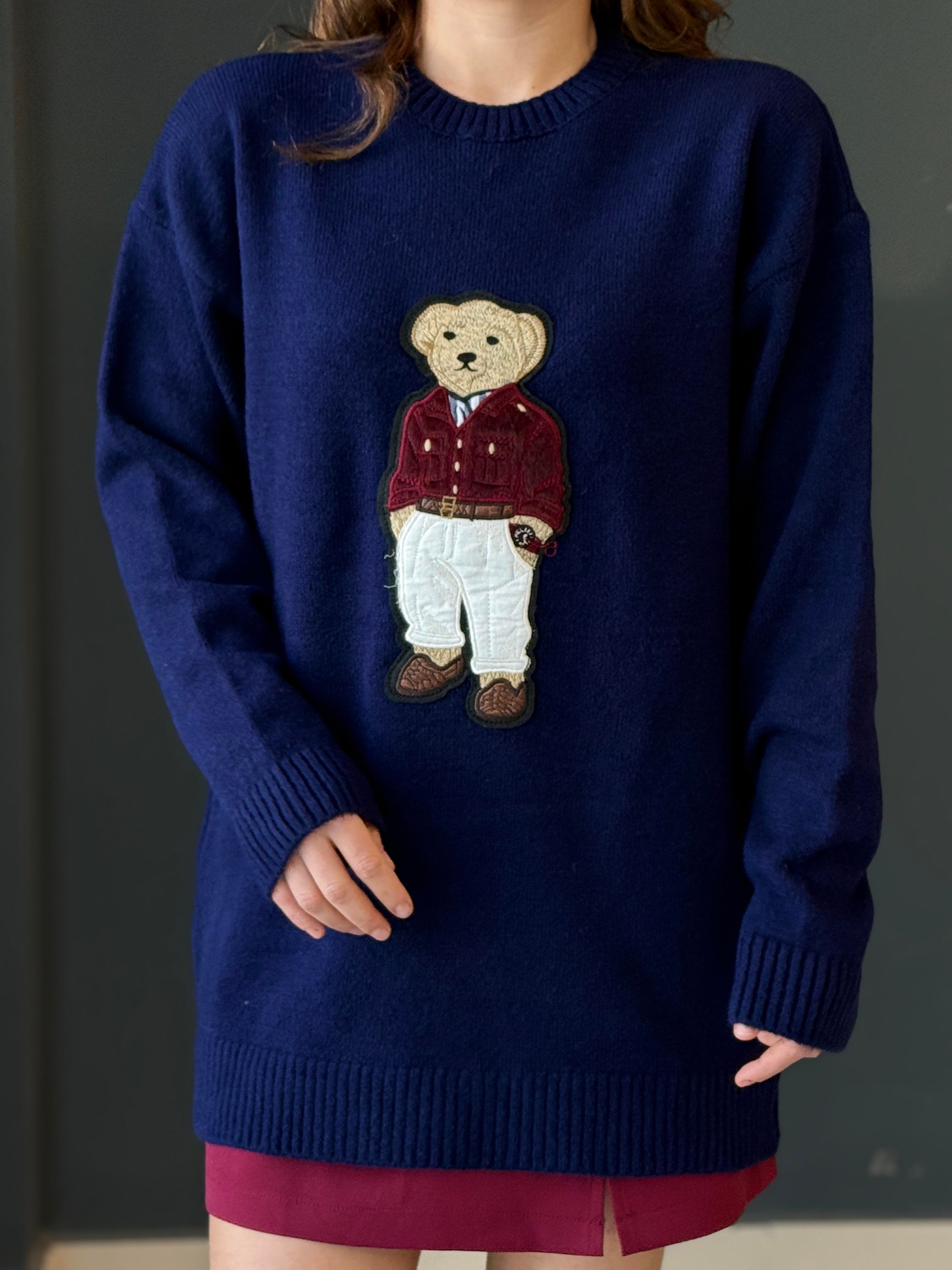 TEDDY İŞLEMELİ KAZAK LACİVERT
