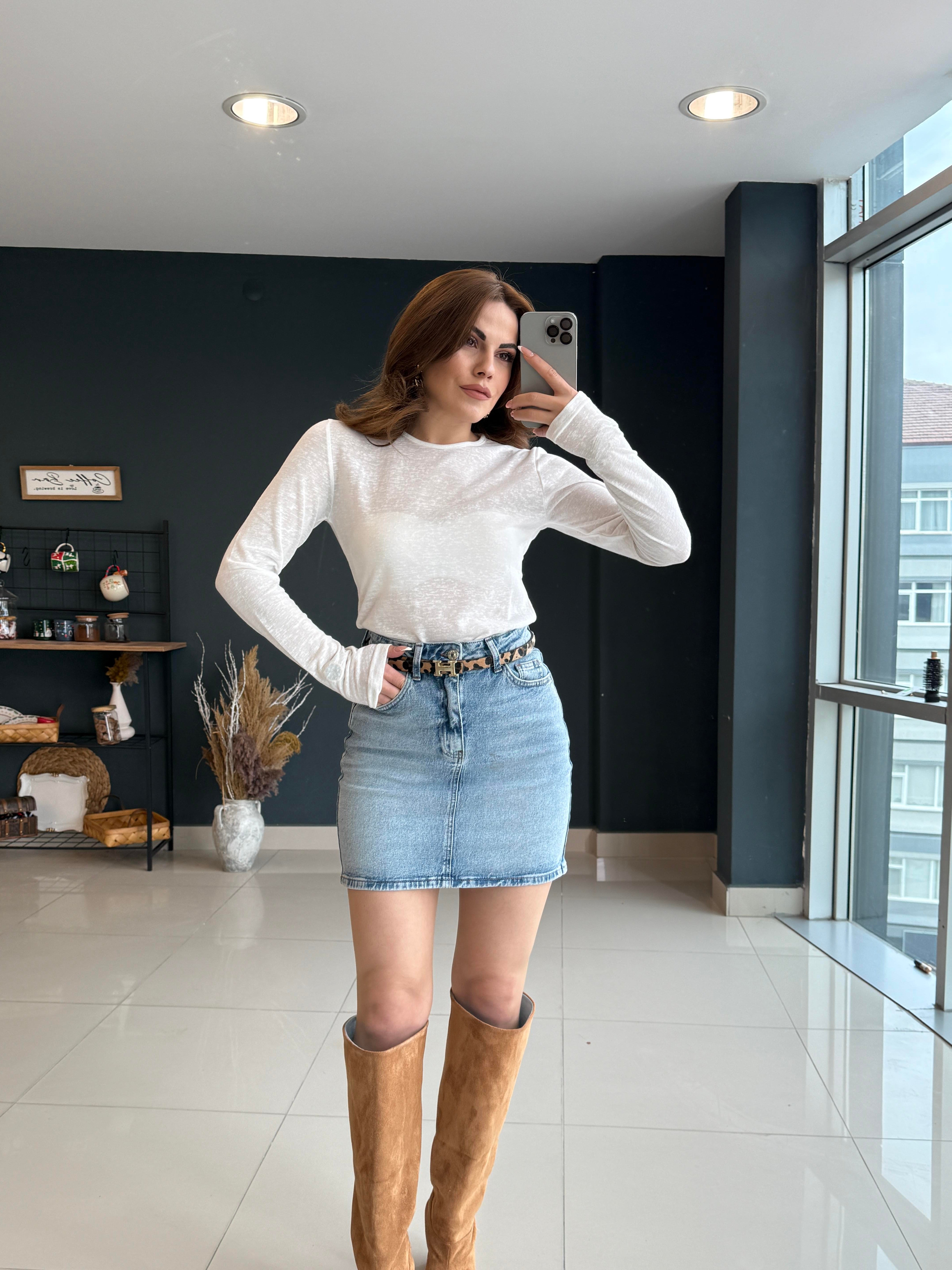 TRANSPARAN BLUZ BEYAZ