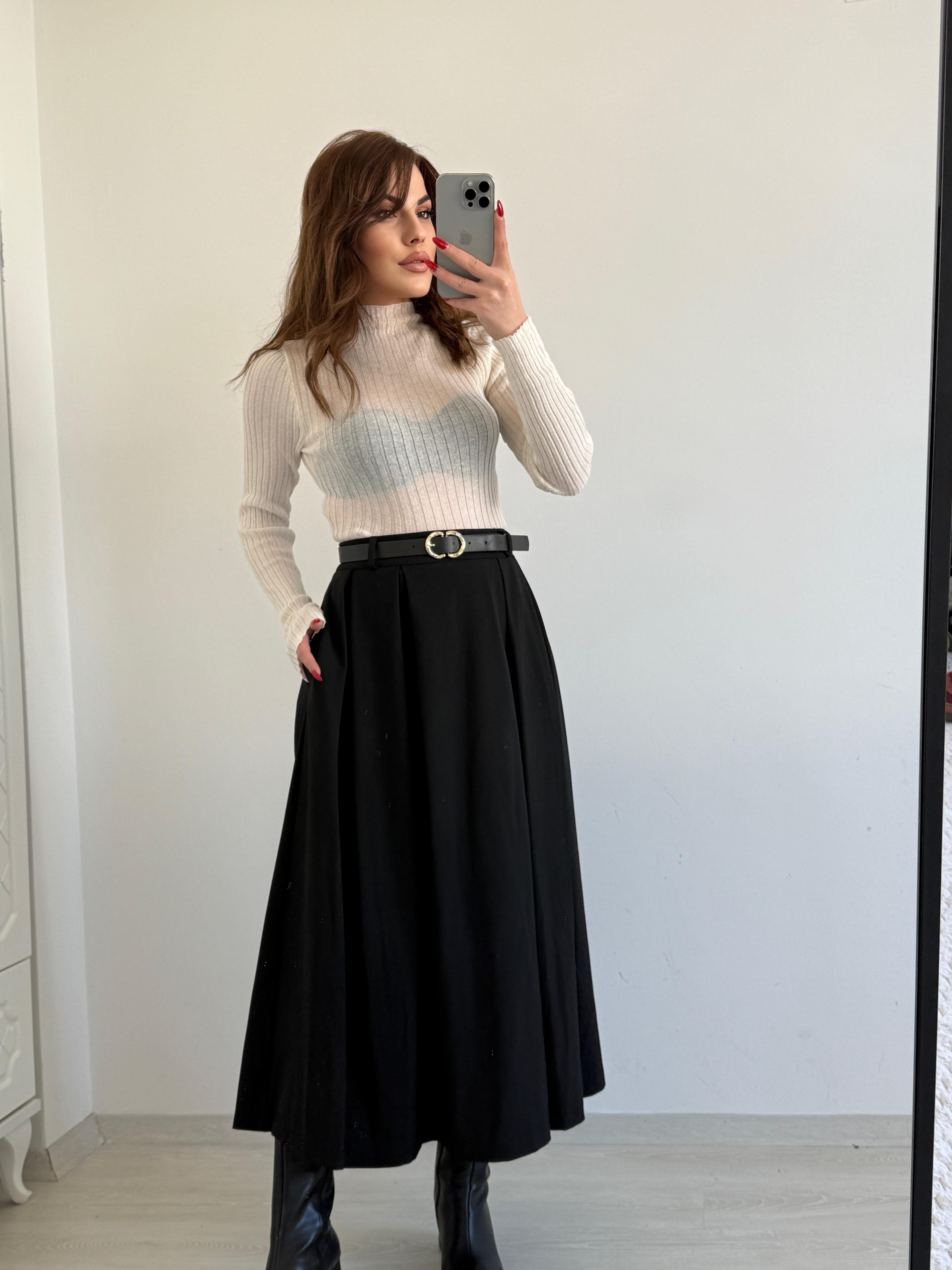 TRANSPARAN TÜL BLUZ EKRU
