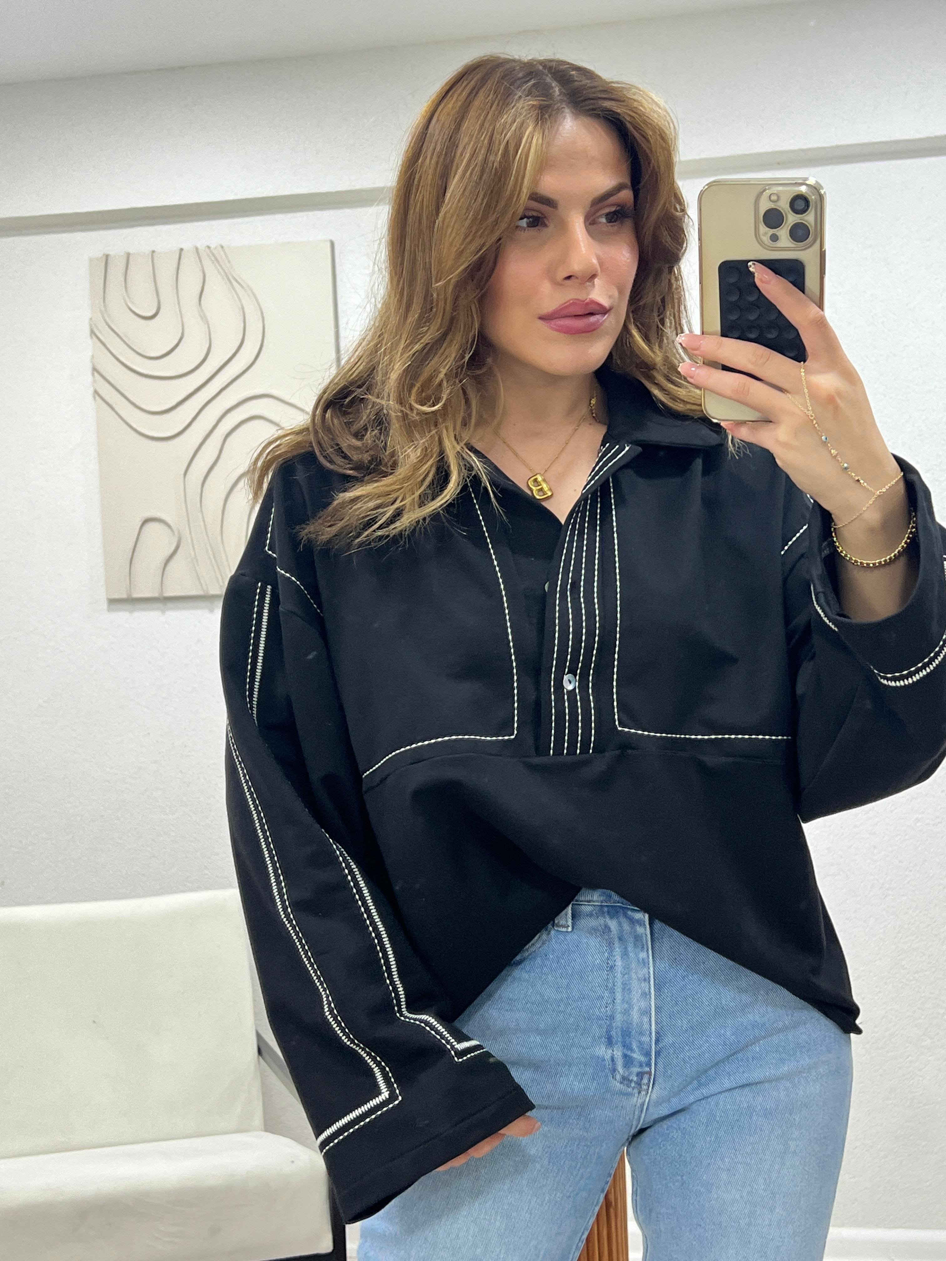 TWİST MODEL DİKİŞLİ SWEAT SİYAH