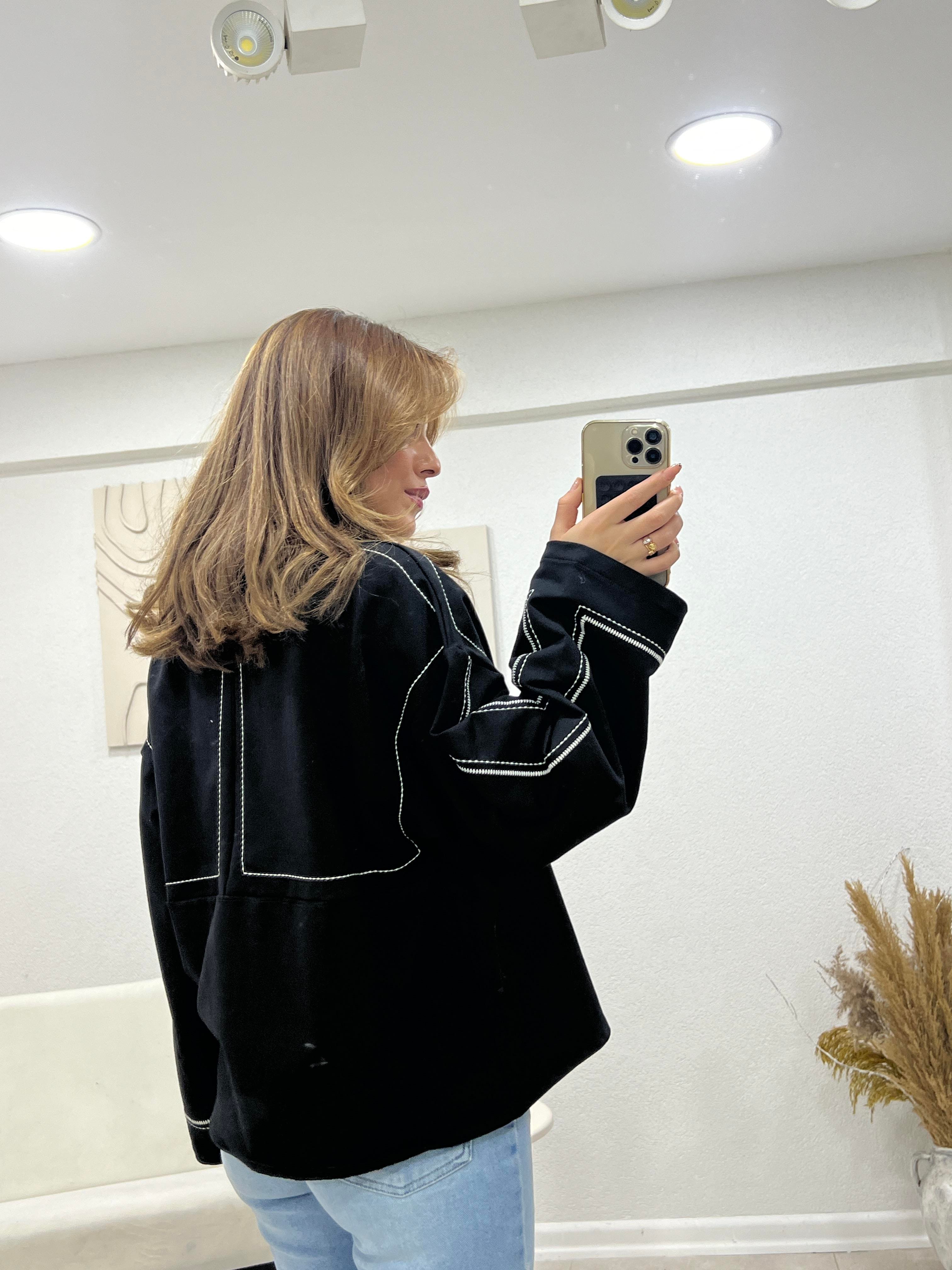 TWİST MODEL DİKİŞLİ SWEAT SİYAH