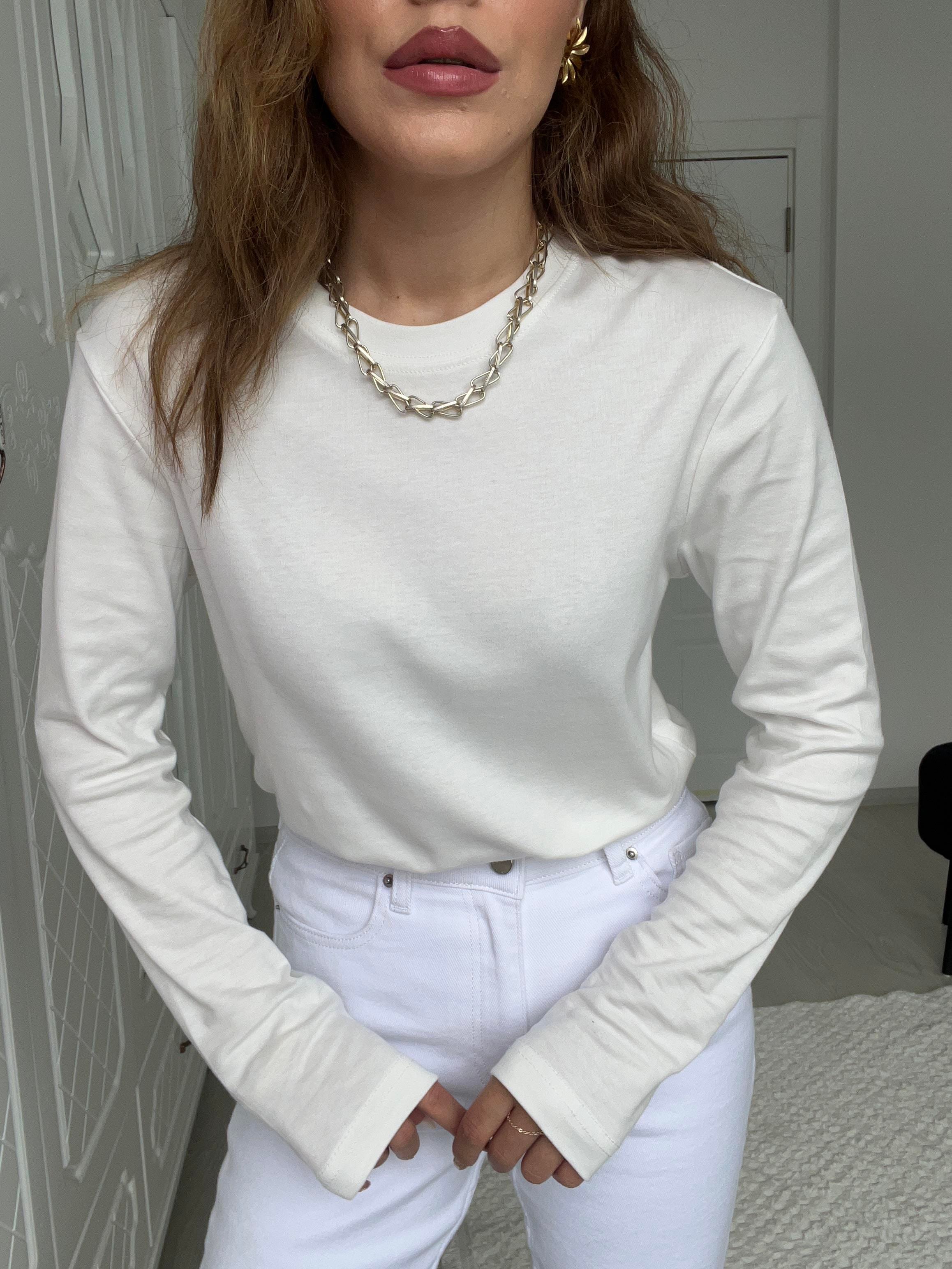 UZUN KOLLU PAMUK BASİC BLUZ EKRU