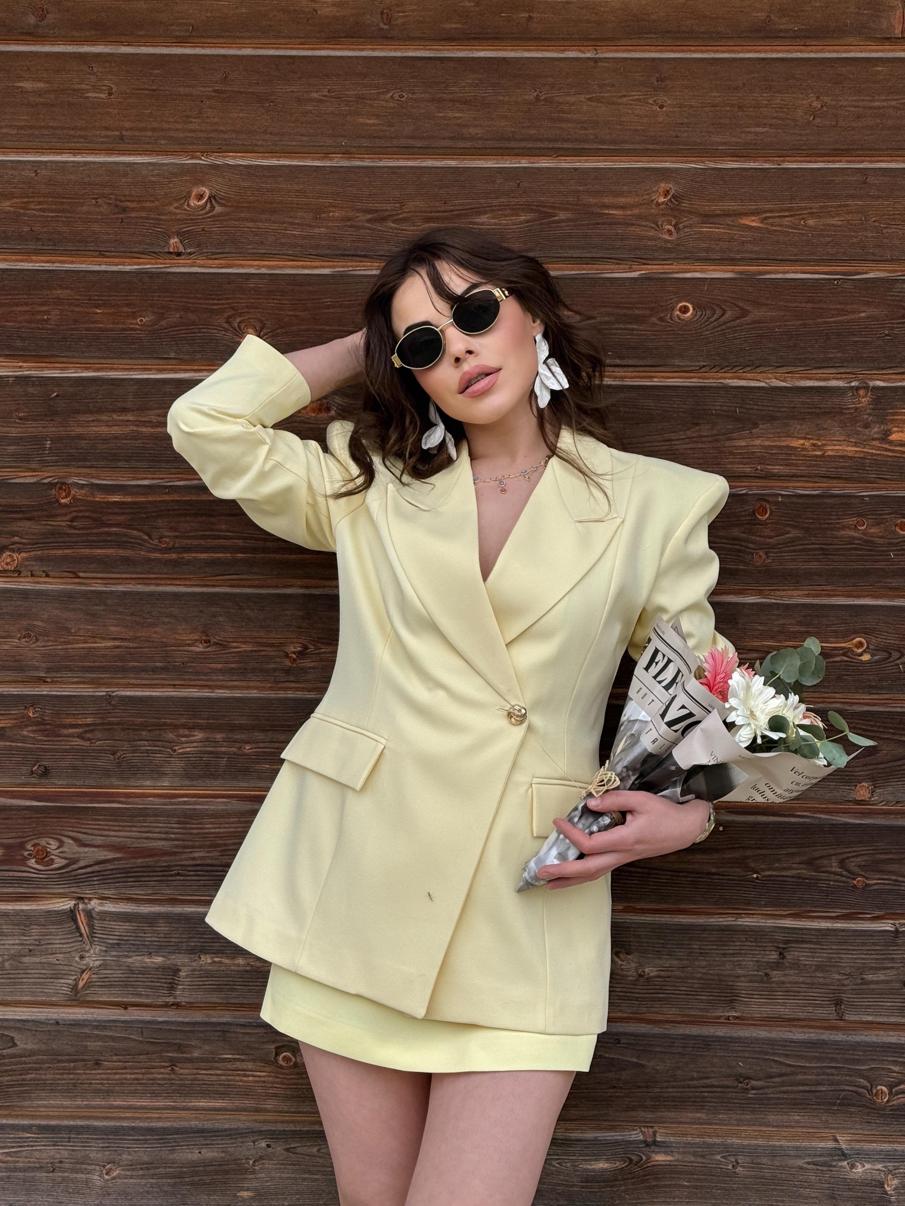 VATKALI TEK DÜĞMELİ BLAZER CEKET