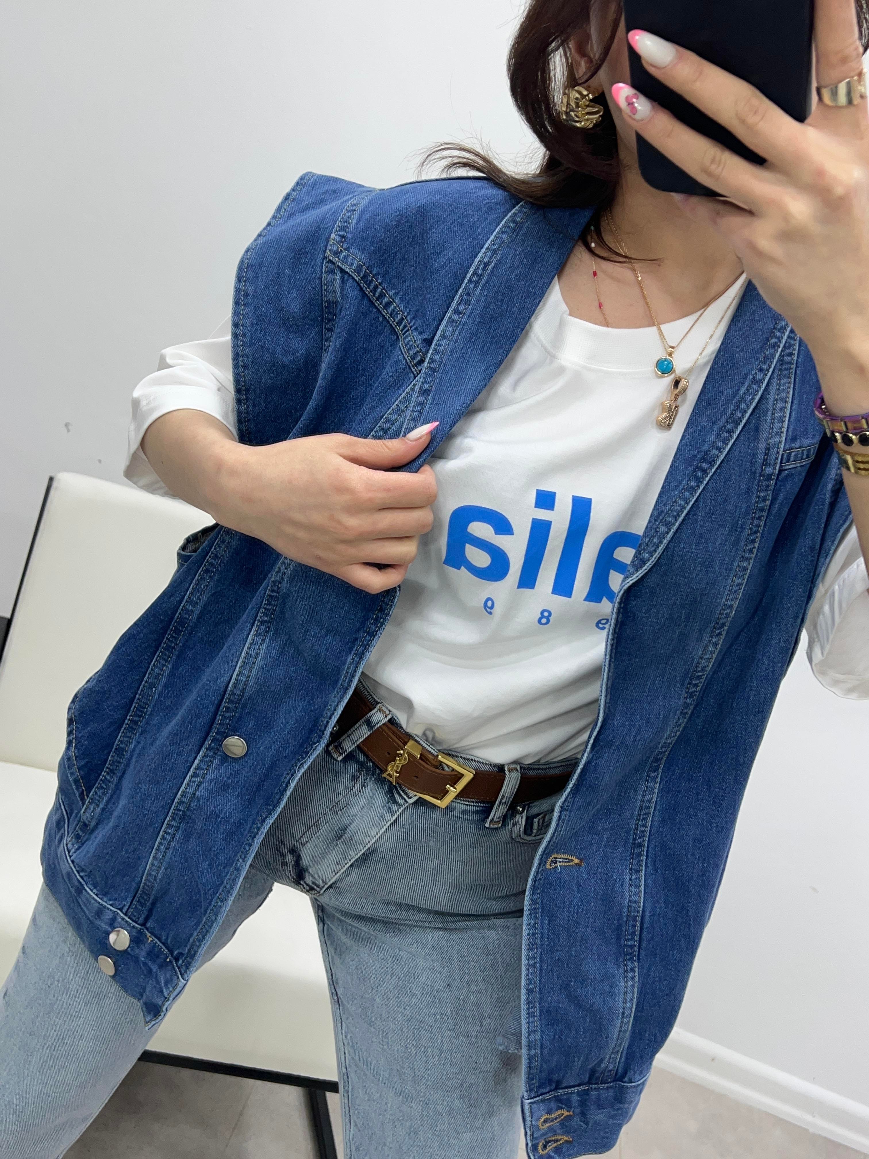 VİNTEGE DENİM  YELEK