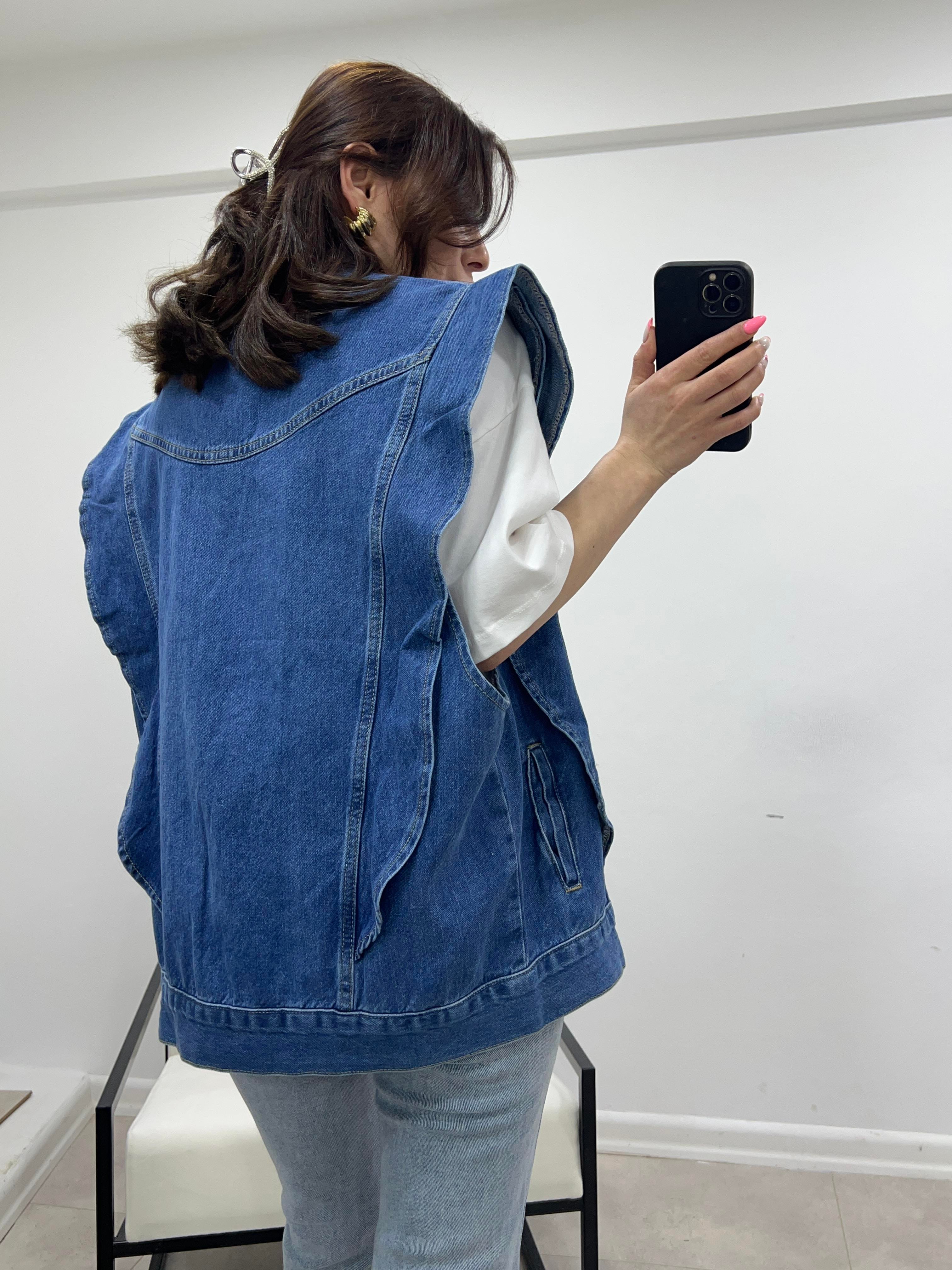 VİNTEGE DENİM  YELEK