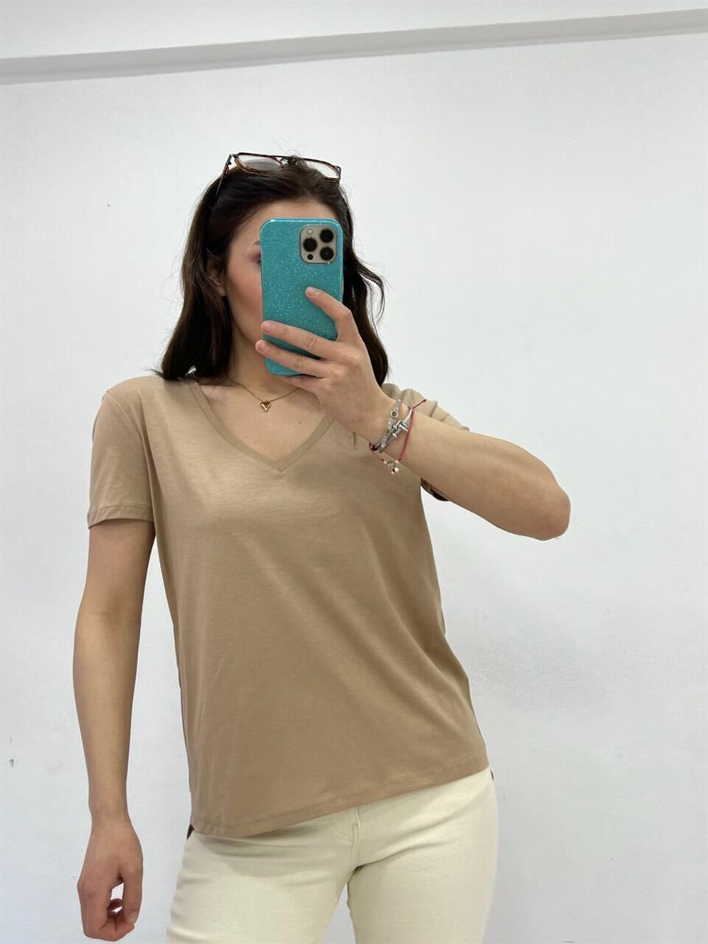 VİZON DİLVİN V YAKA BASİC TSHİRT