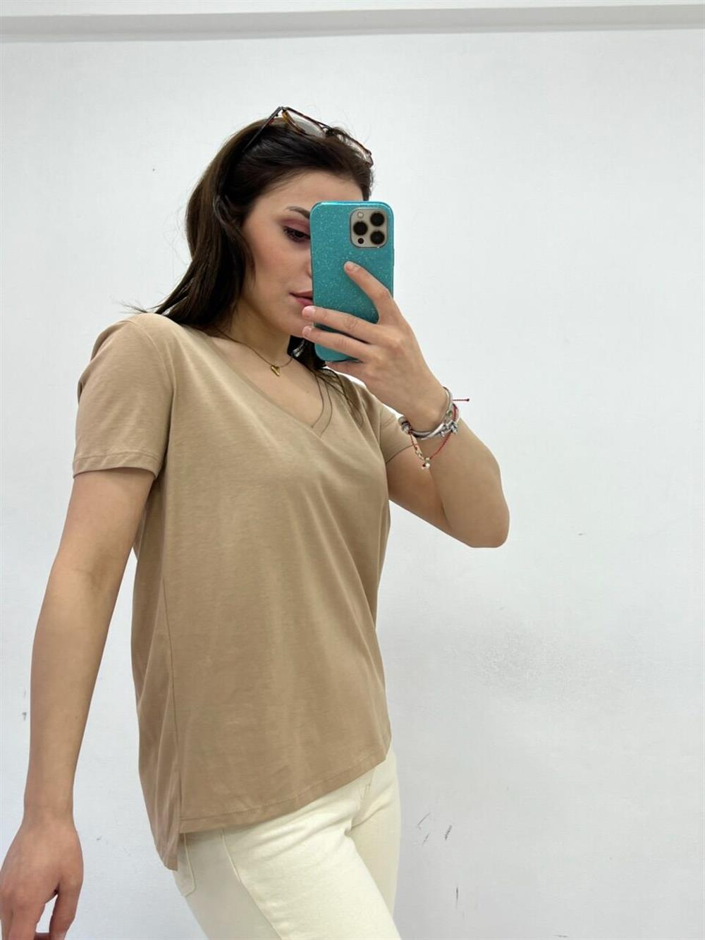 VİZON DİLVİN V YAKA BASİC TSHİRT