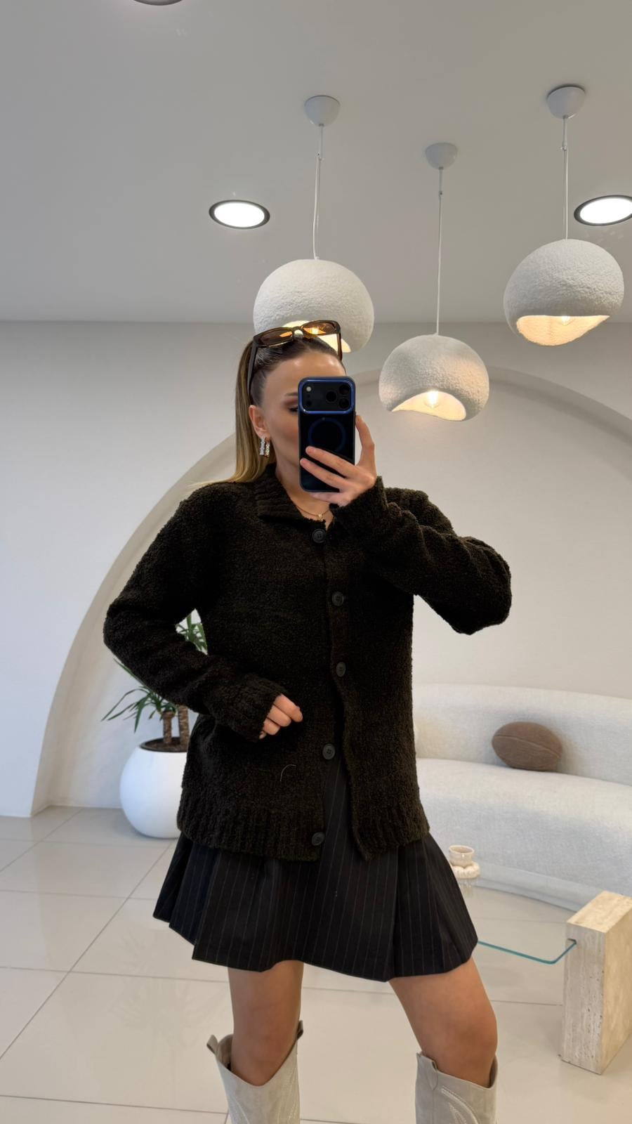 YUMOŞ DOKU BUKLET HIRKA KAHVE