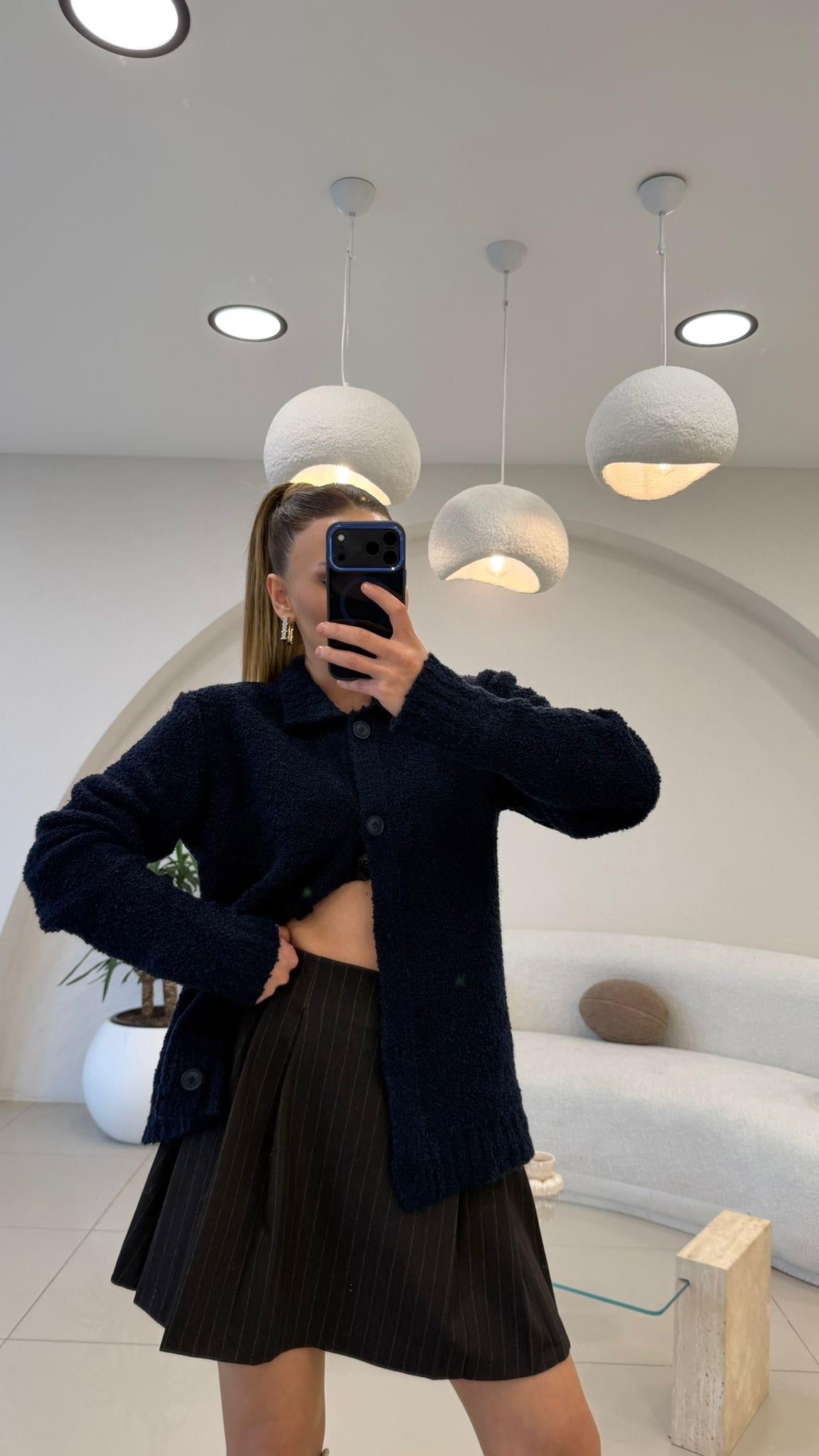 YUMOŞ DOKU BUKLET HIRKA LACİVERT