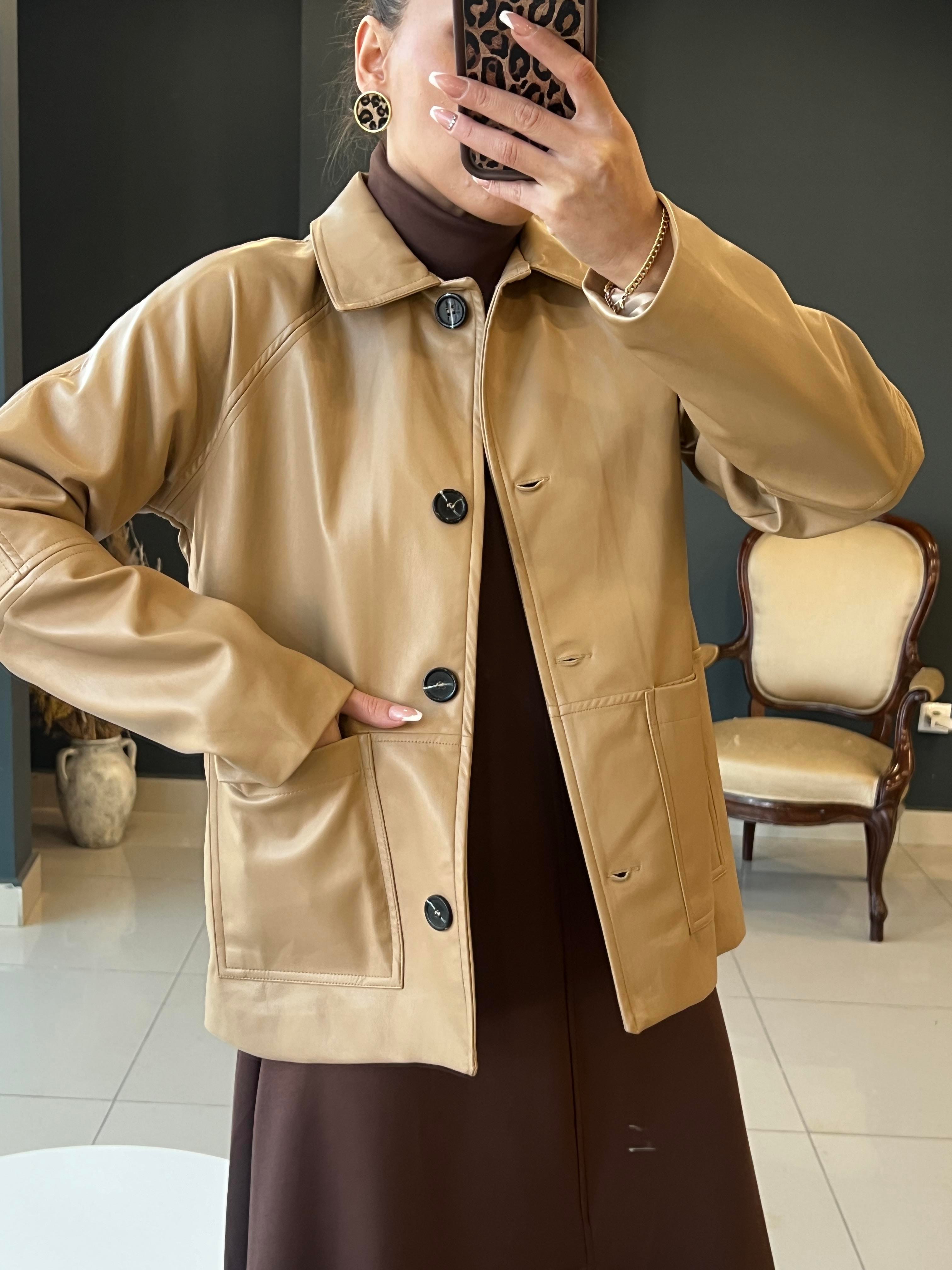 YUMUŞAK DERİ CEKET CAMEL