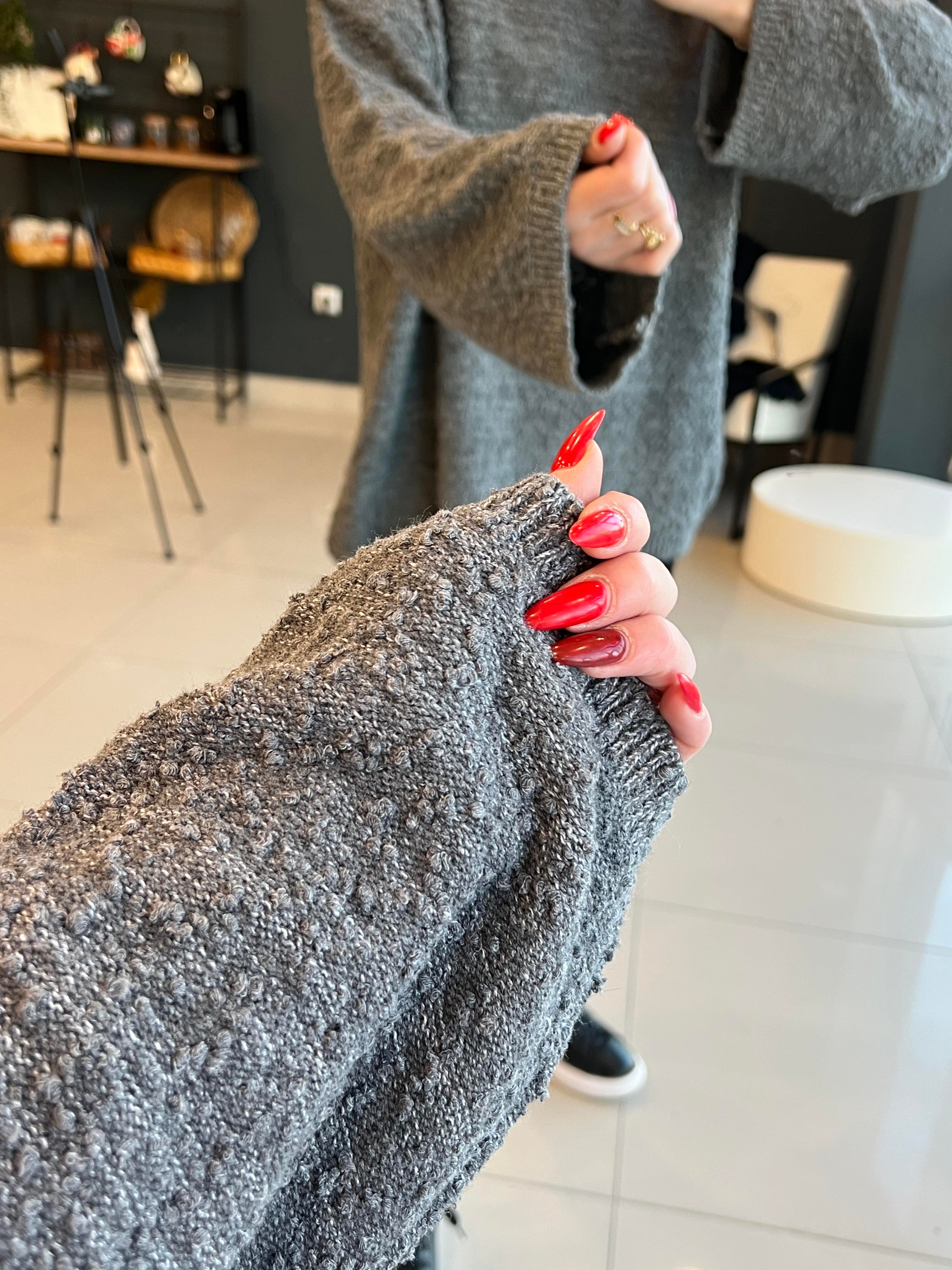 YUMUŞAK DOKULU BASİC KAZAK GRİ