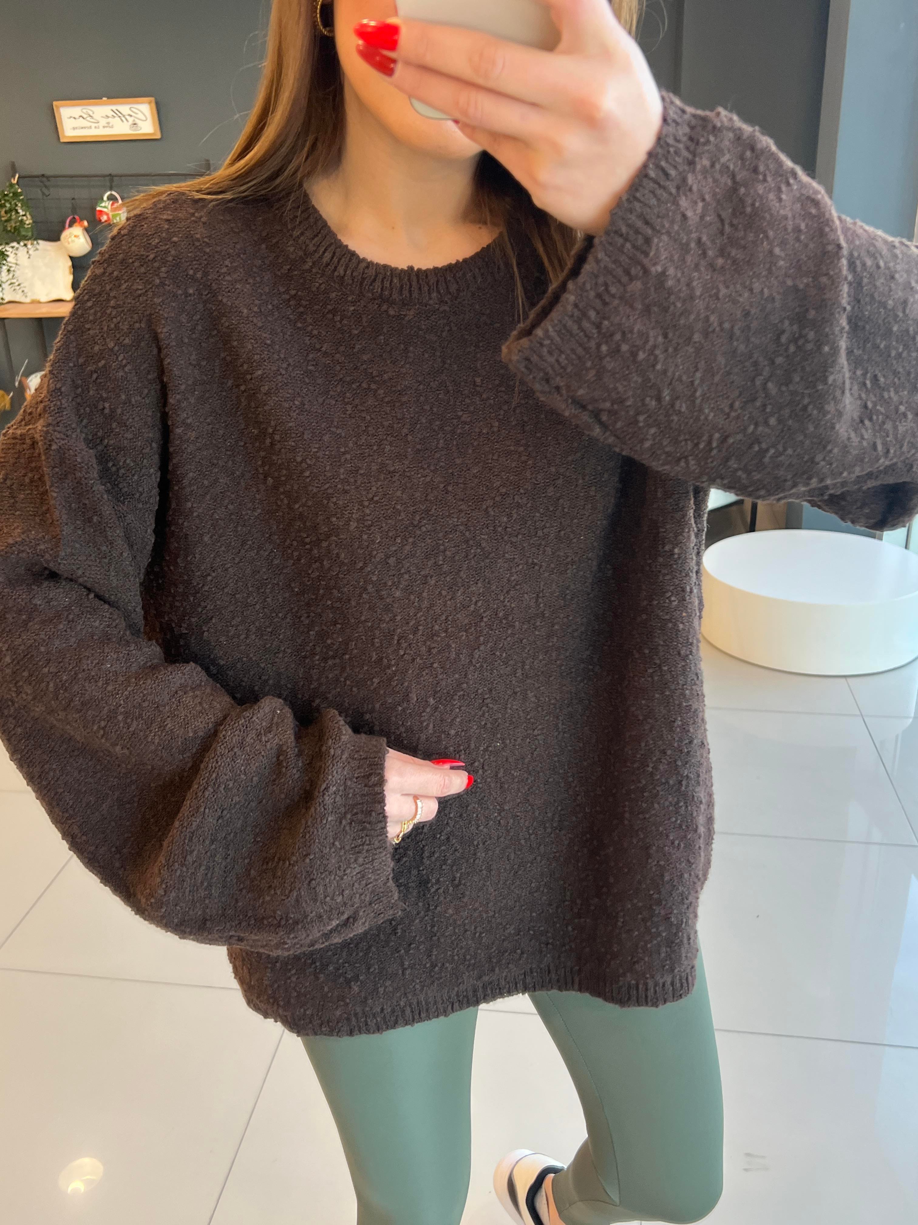 YUMUŞAK DOKULU BASİC KAZAK KAHVE