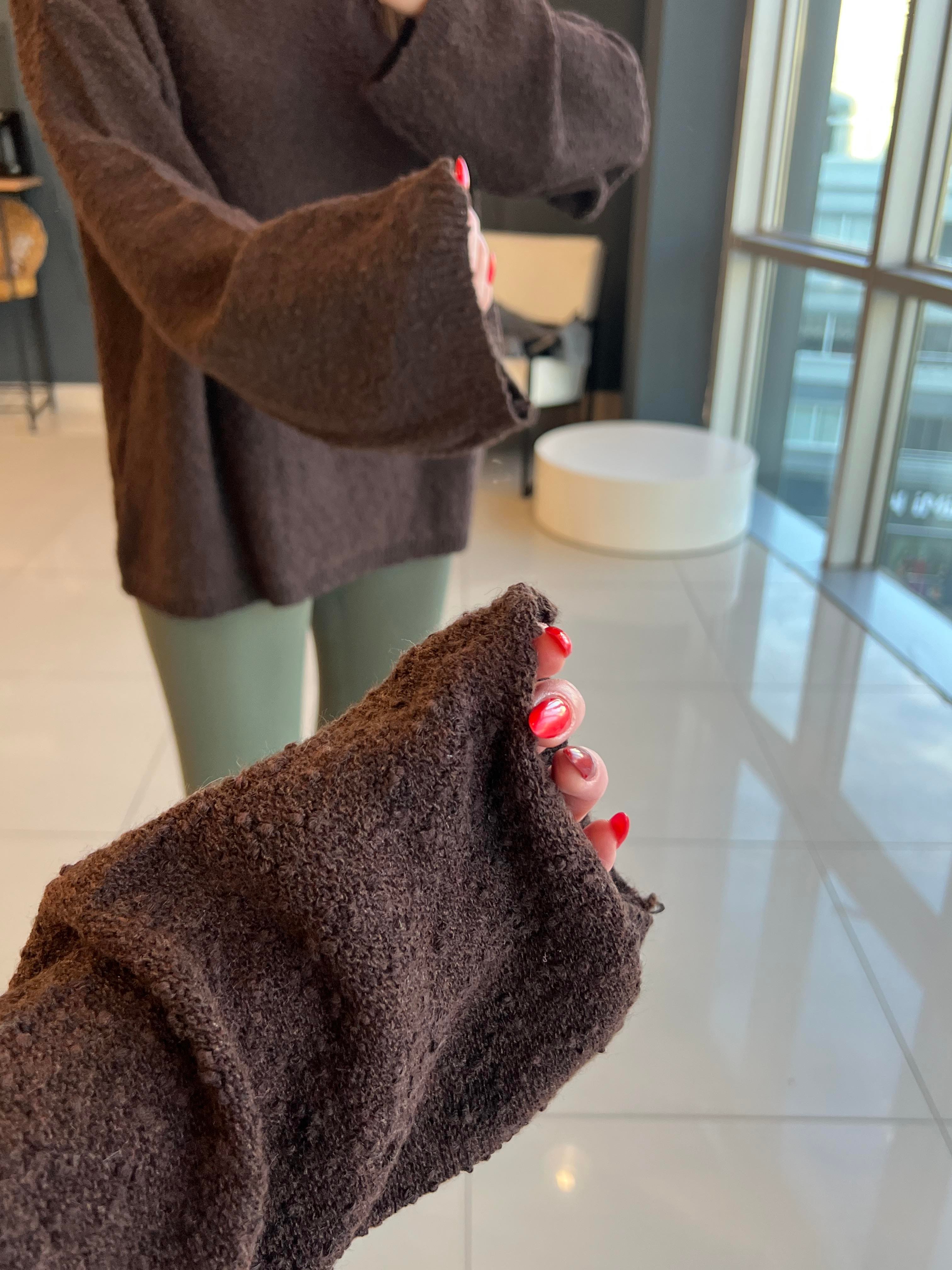 YUMUŞAK DOKULU BASİC KAZAK KAHVE