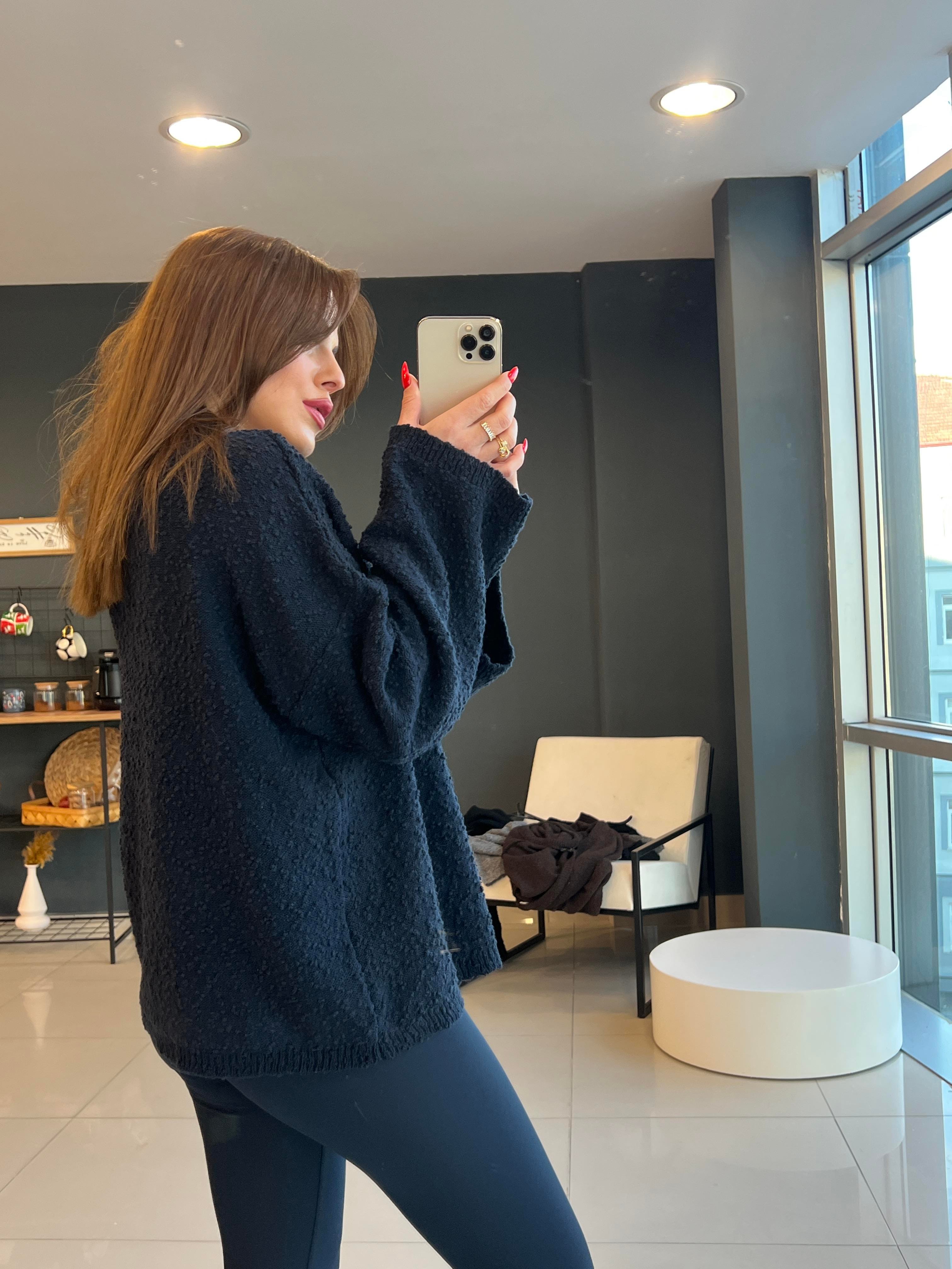 YUMUŞAK DOKULU BASİC KAZAK LACİVERT